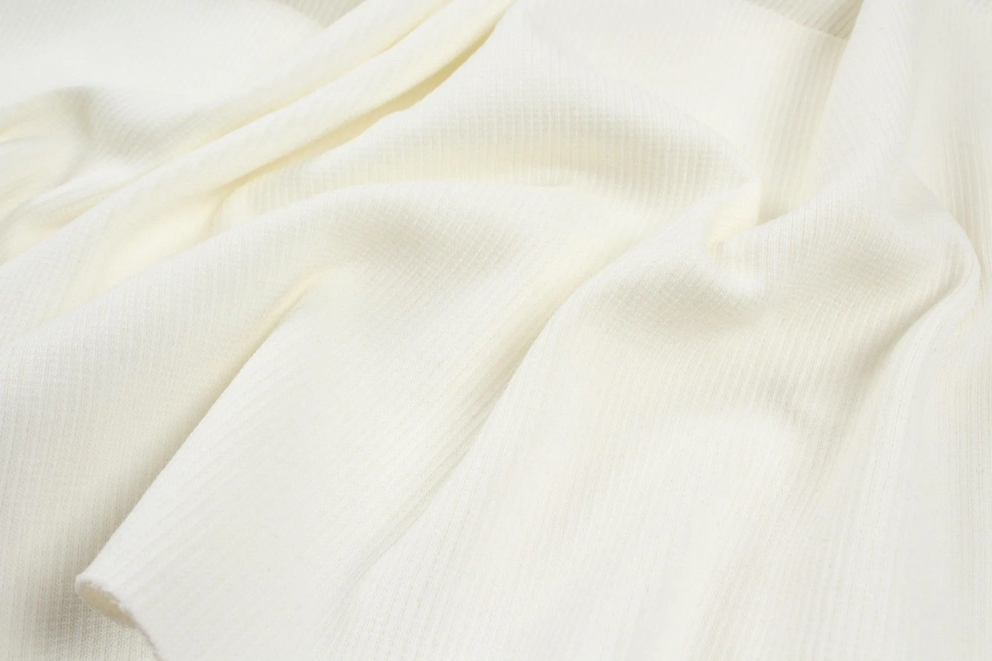 10 Mts Roll - Organic Cotton Stretch Rib 2x2 (Off-white) - OFFER: 8,20€/MT