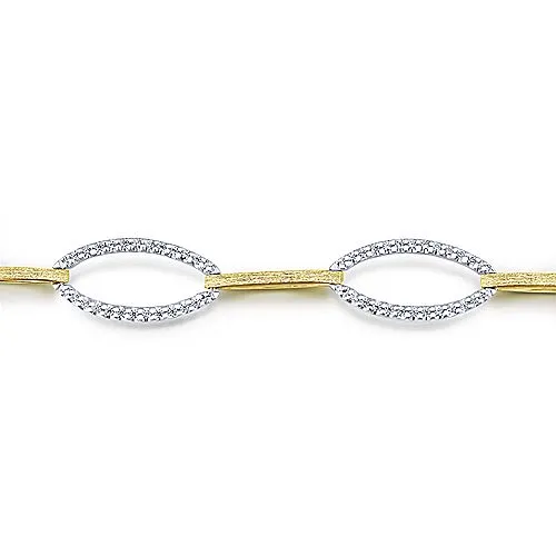 14k White and Yellow Gold Fashion Bracelet - TB4152M45JJ