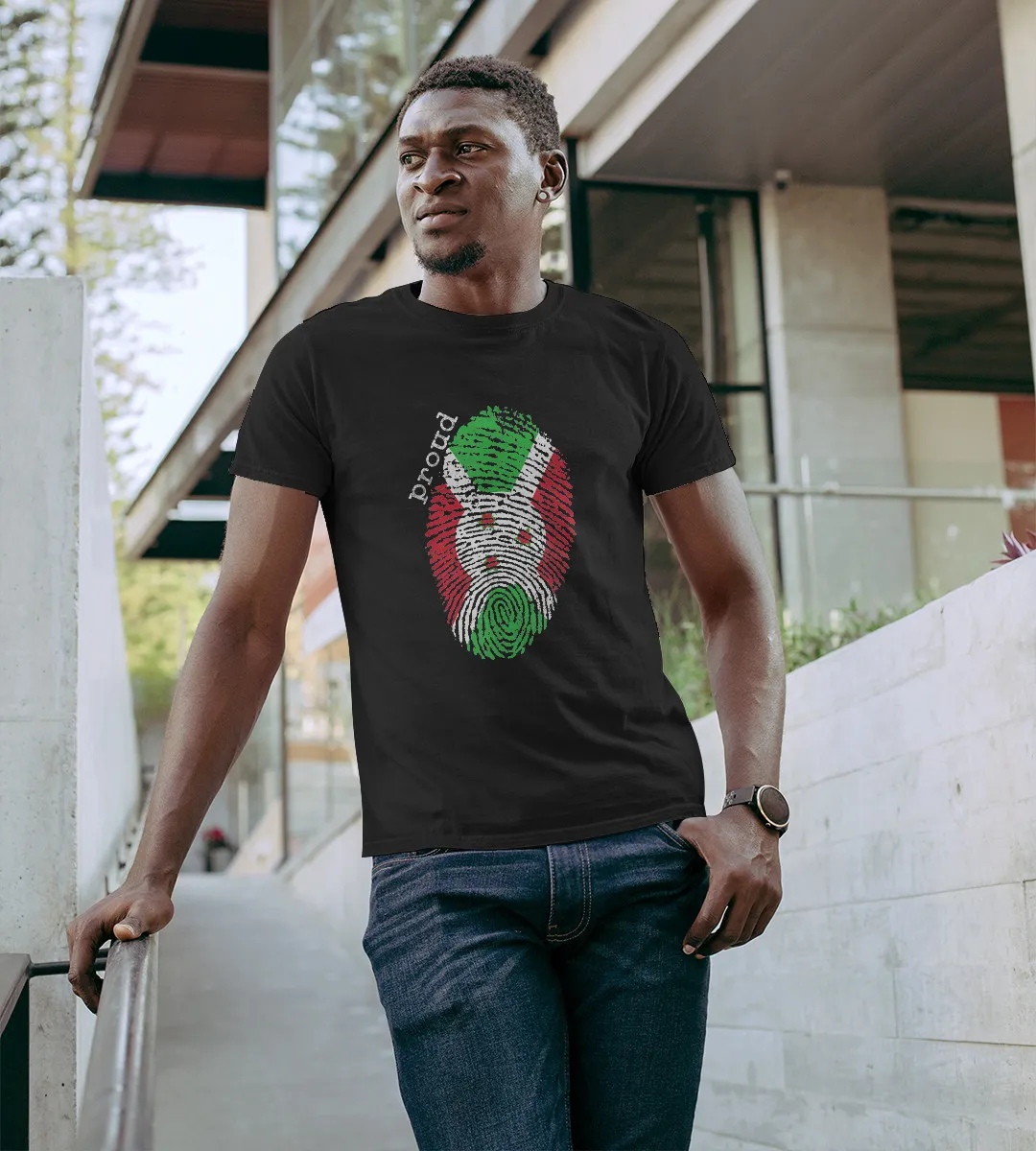 1sttheworld T-Shirt - Fingerprint Burundi Flag T-Shirt Black A35