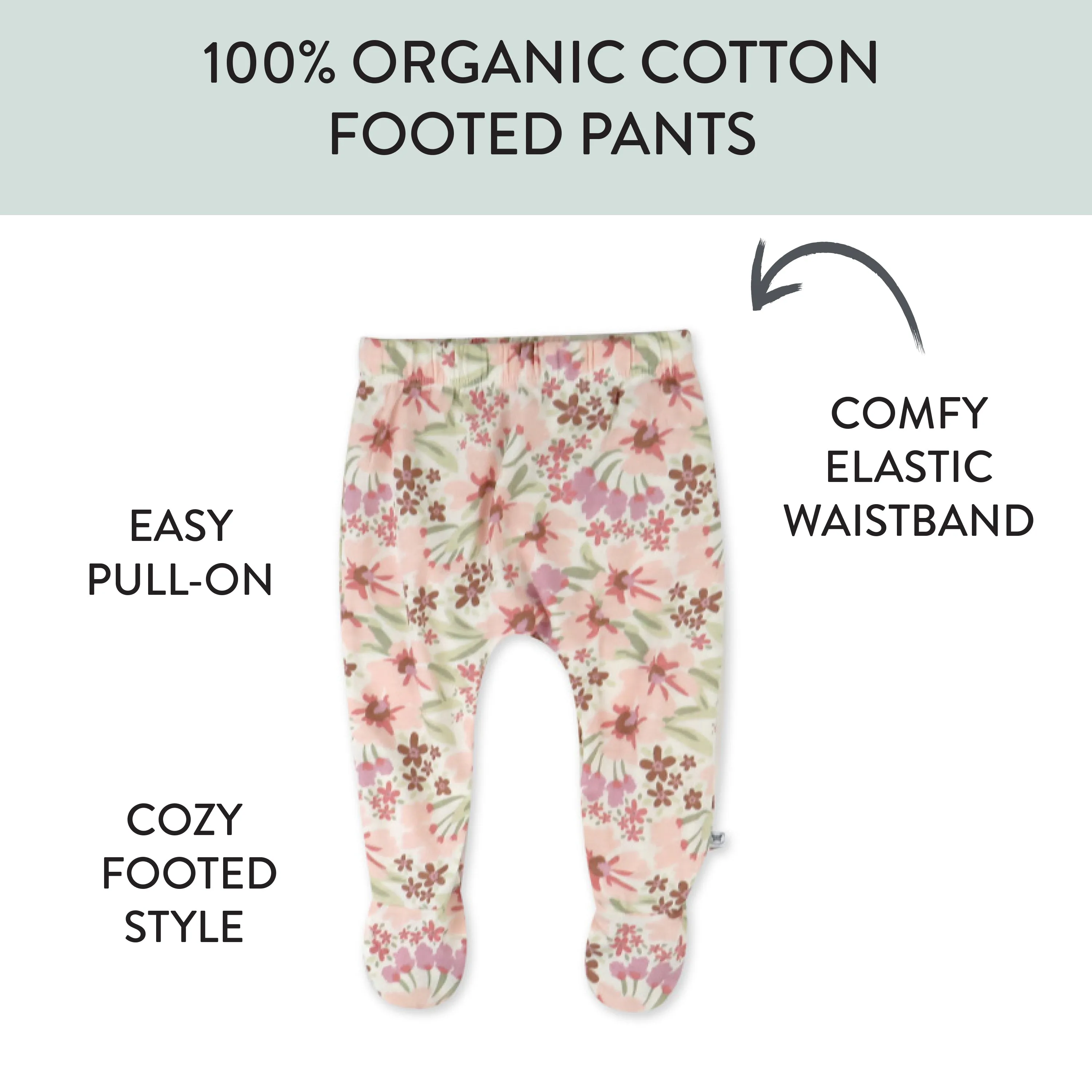 3-Pack Organic Cotton Footed Pants