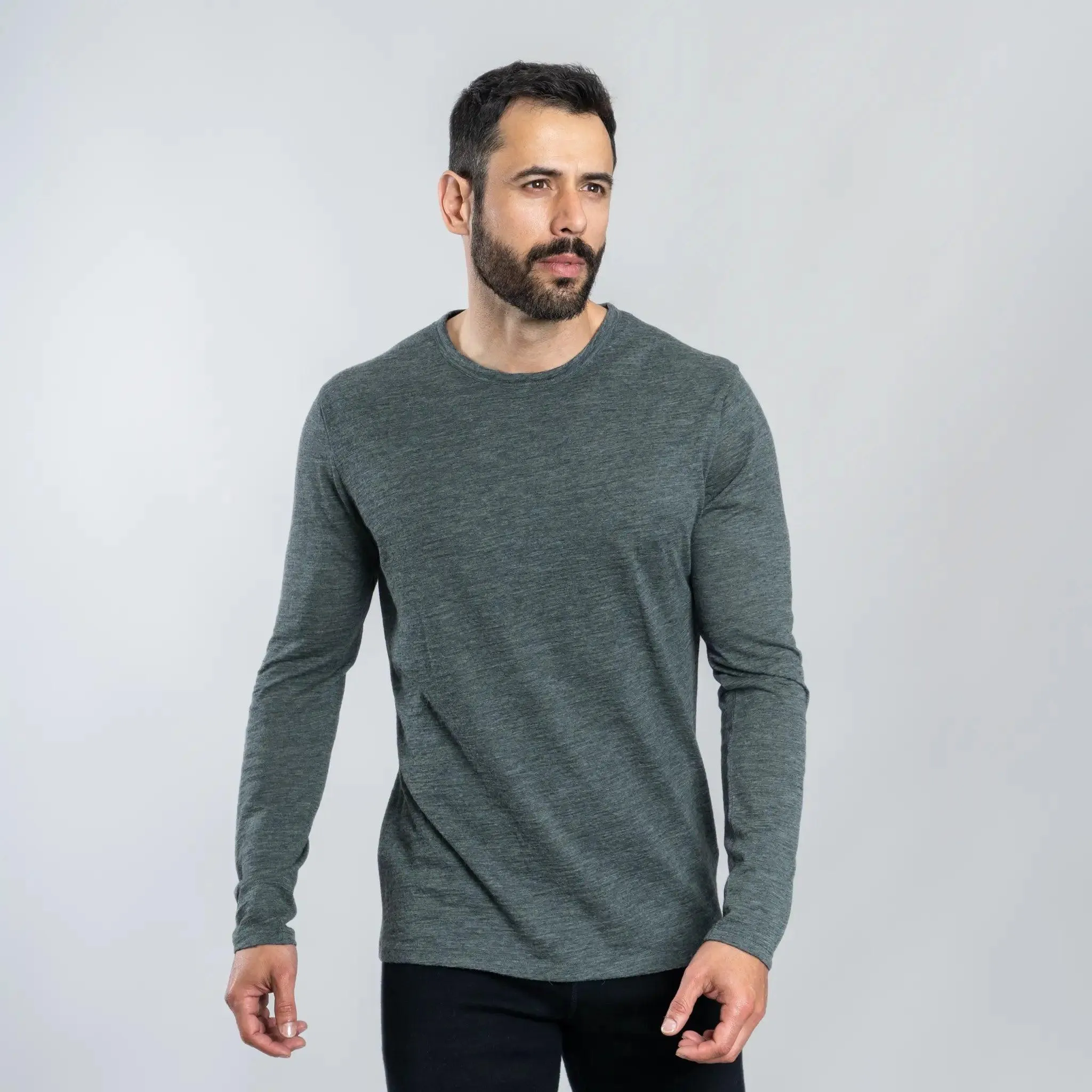 7 Pack - Men's Alpaca Wool Long Sleeve Shirts: 160 Ultralight