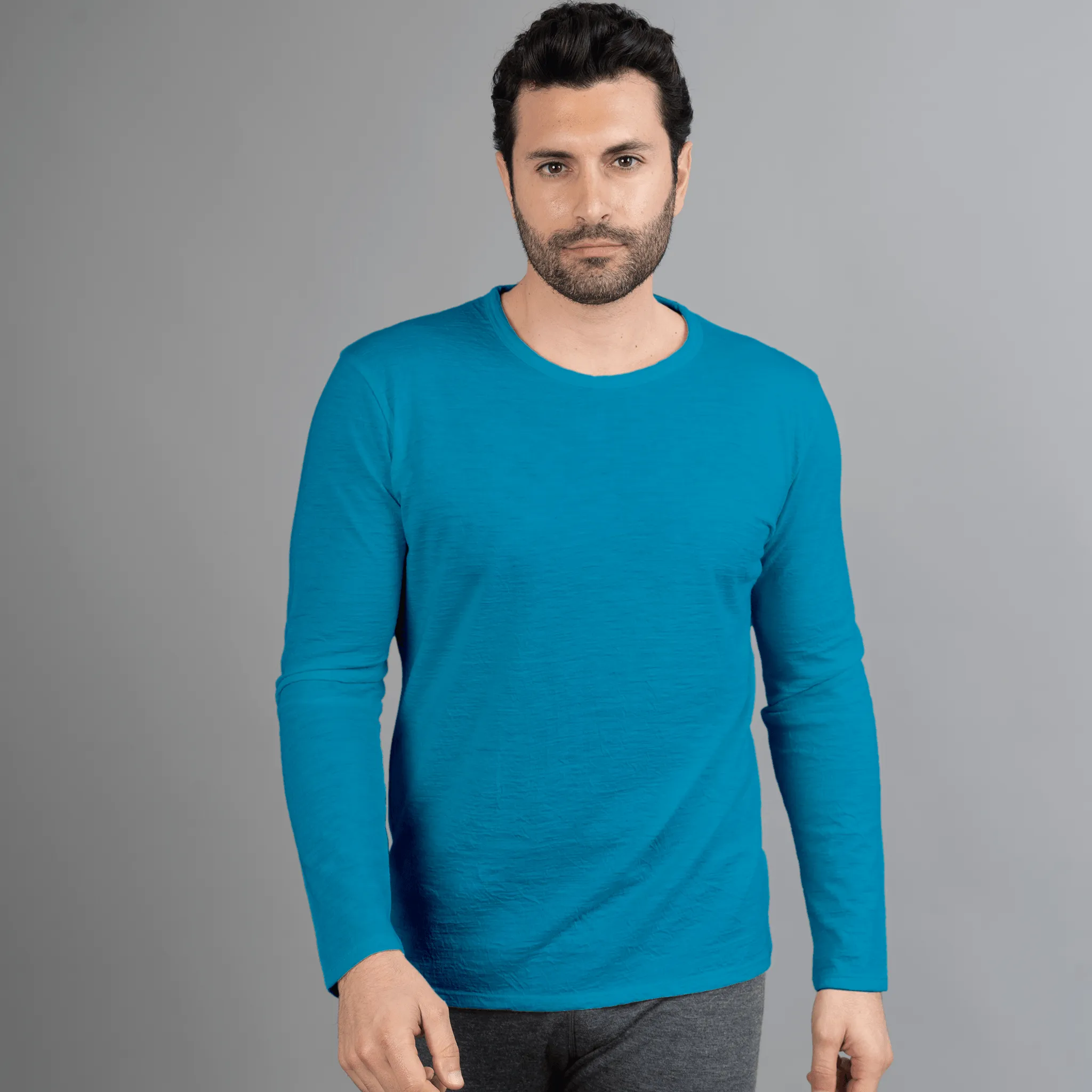 7 Pack - Men's Alpaca Wool Long Sleeve Shirts: 160 Ultralight