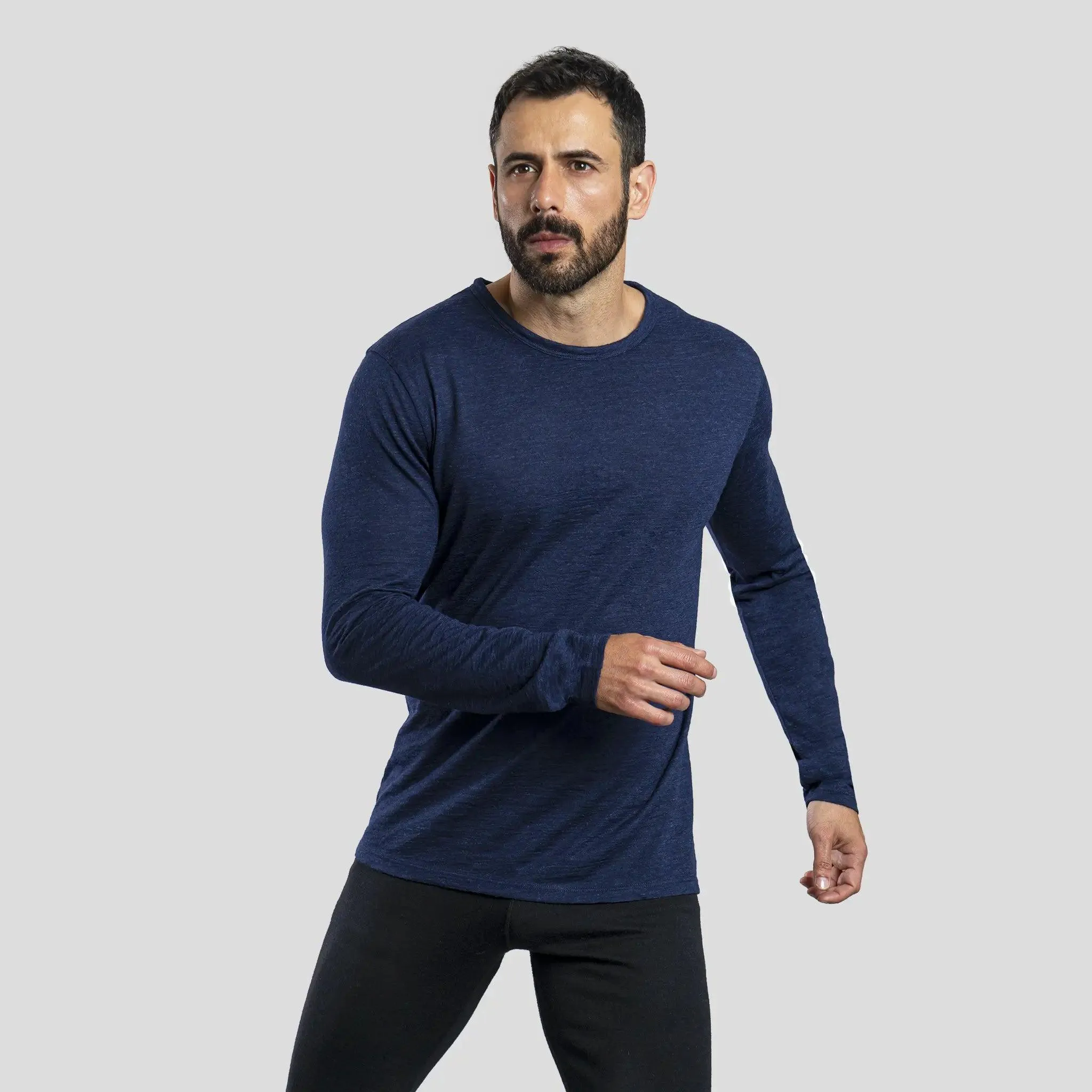 7 Pack - Men's Alpaca Wool Long Sleeve Shirts: 160 Ultralight