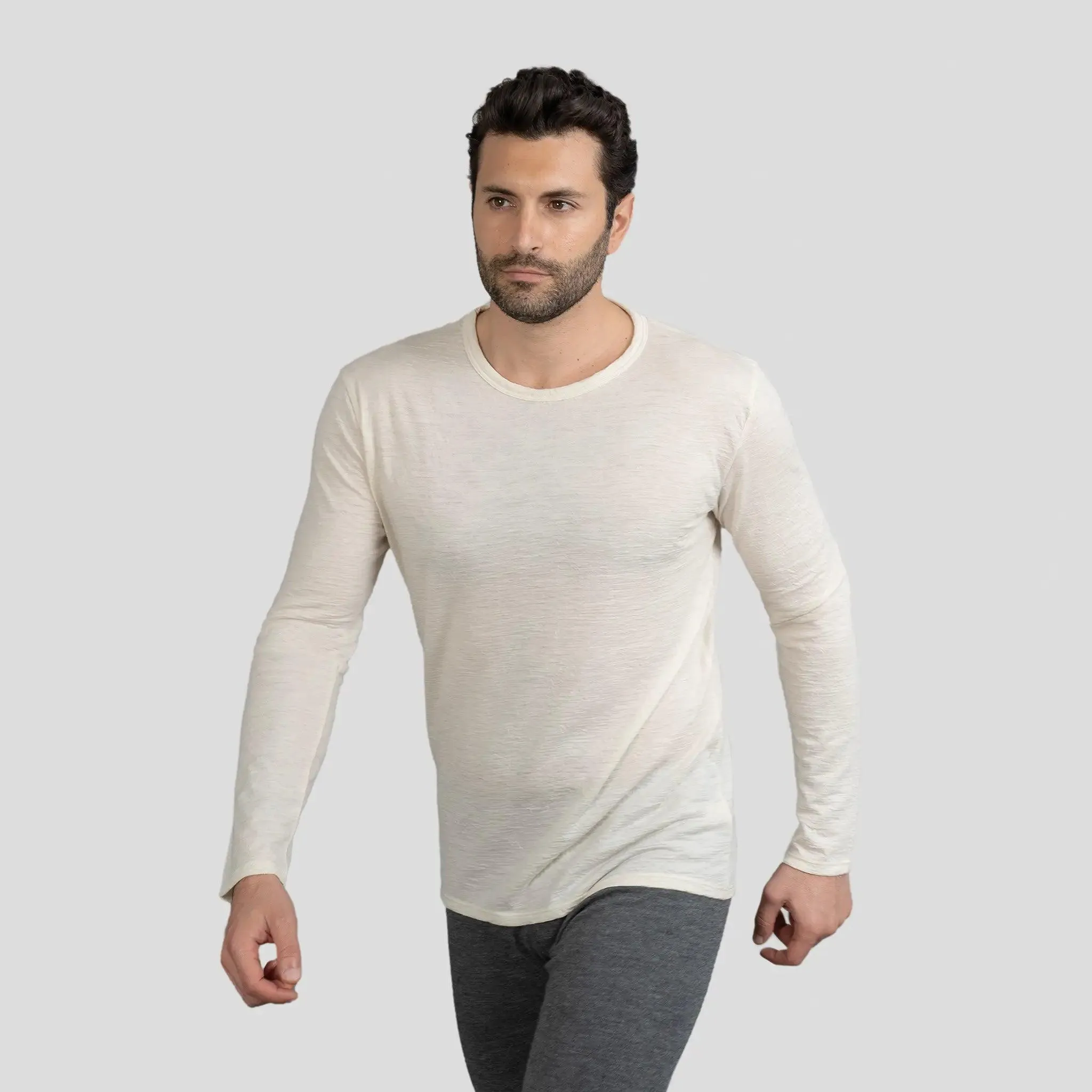 7 Pack - Men's Alpaca Wool Long Sleeve Shirts: 160 Ultralight