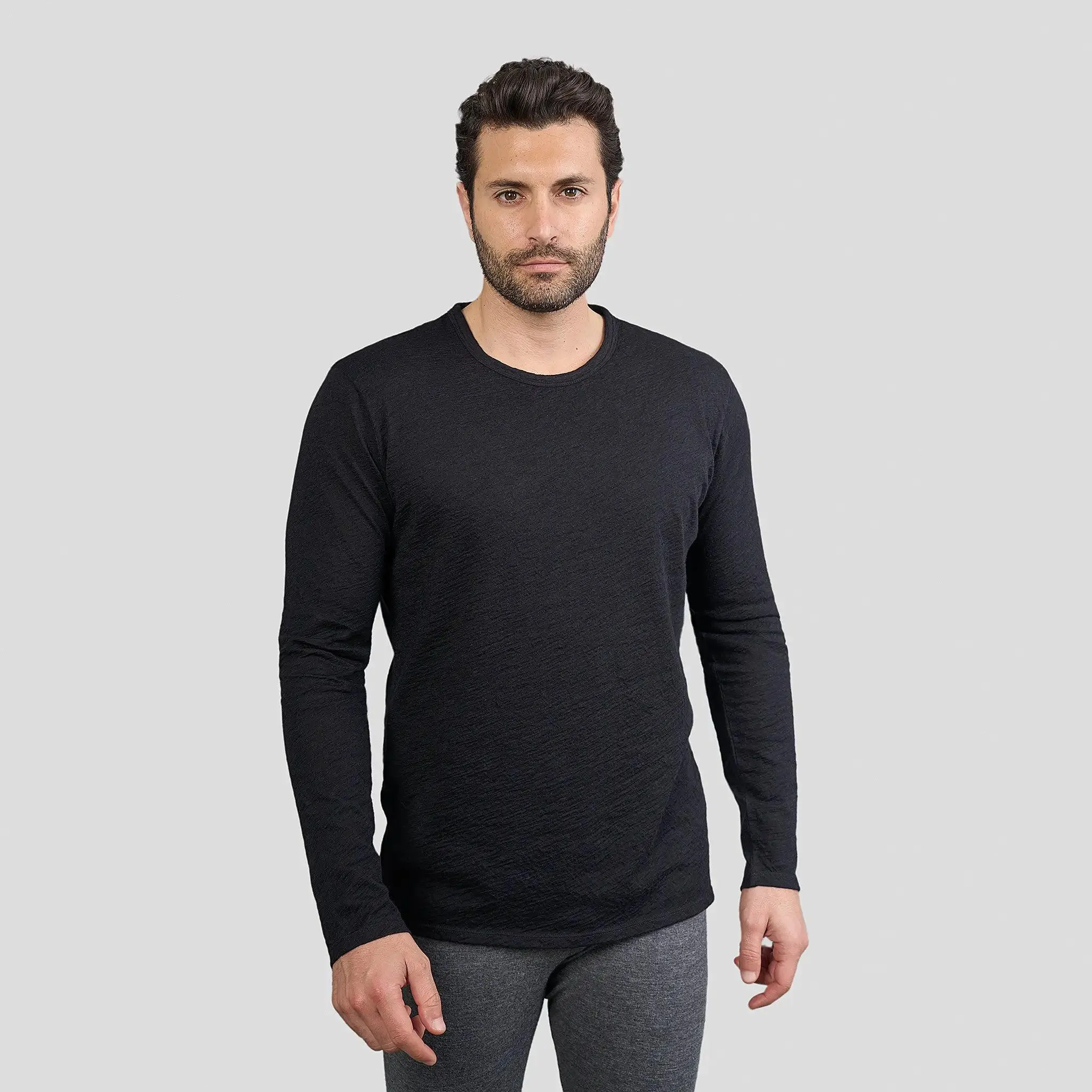 7 Pack - Men's Alpaca Wool Long Sleeve Shirts: 160 Ultralight