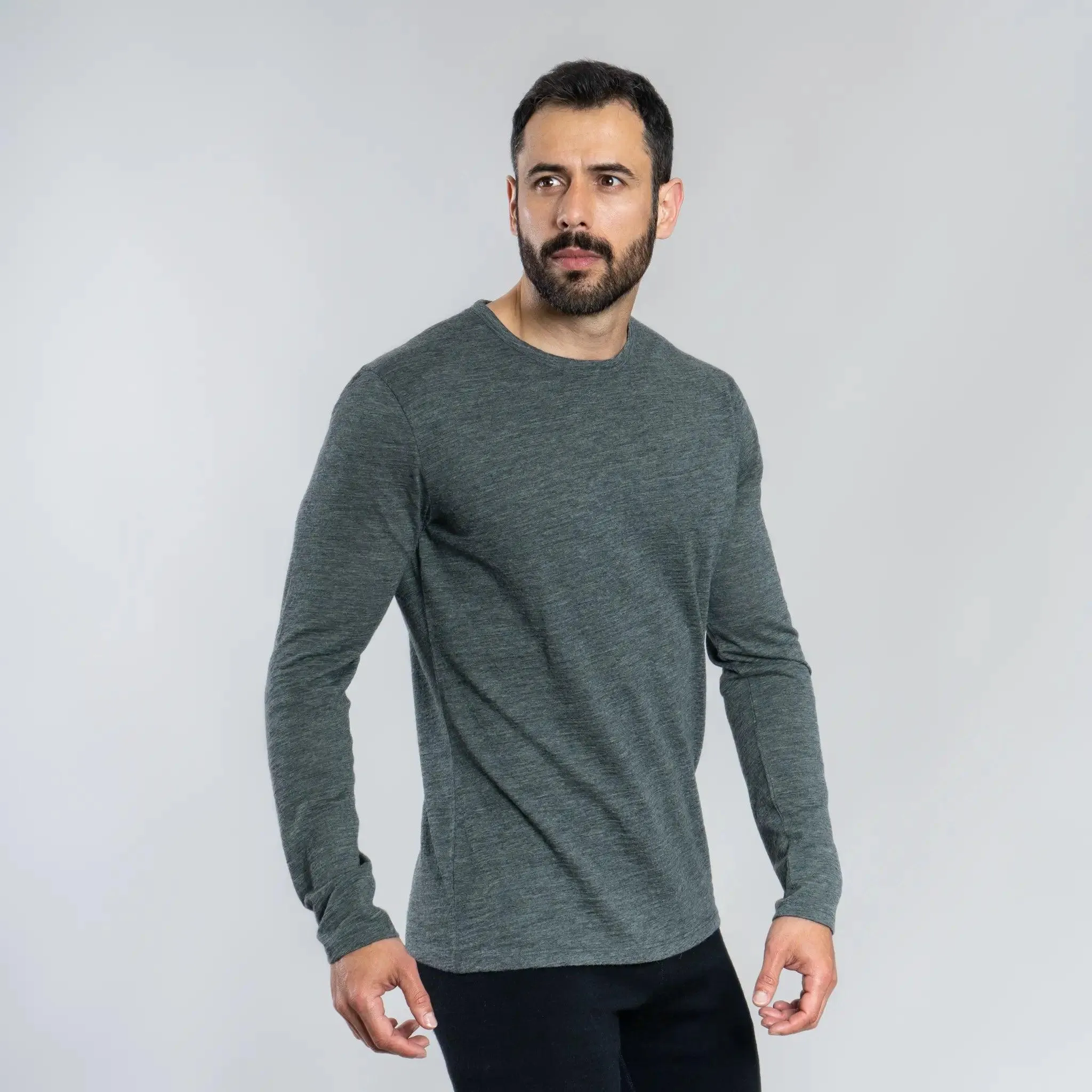 7 Pack - Men's Alpaca Wool Long Sleeve Shirts: 160 Ultralight