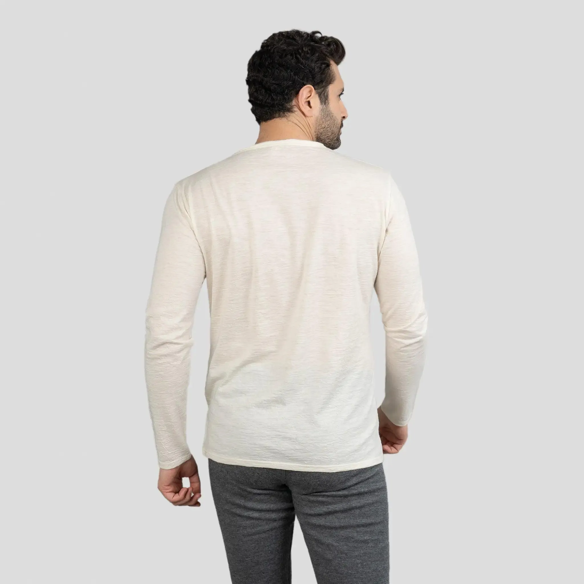 7 Pack - Men's Alpaca Wool Long Sleeve Shirts: 160 Ultralight