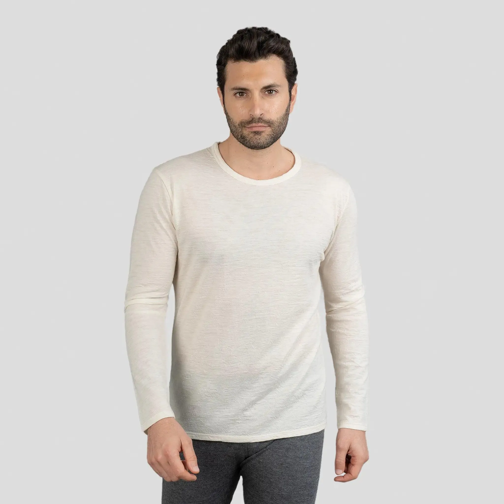 7 Pack - Men's Alpaca Wool Long Sleeve Shirts: 160 Ultralight