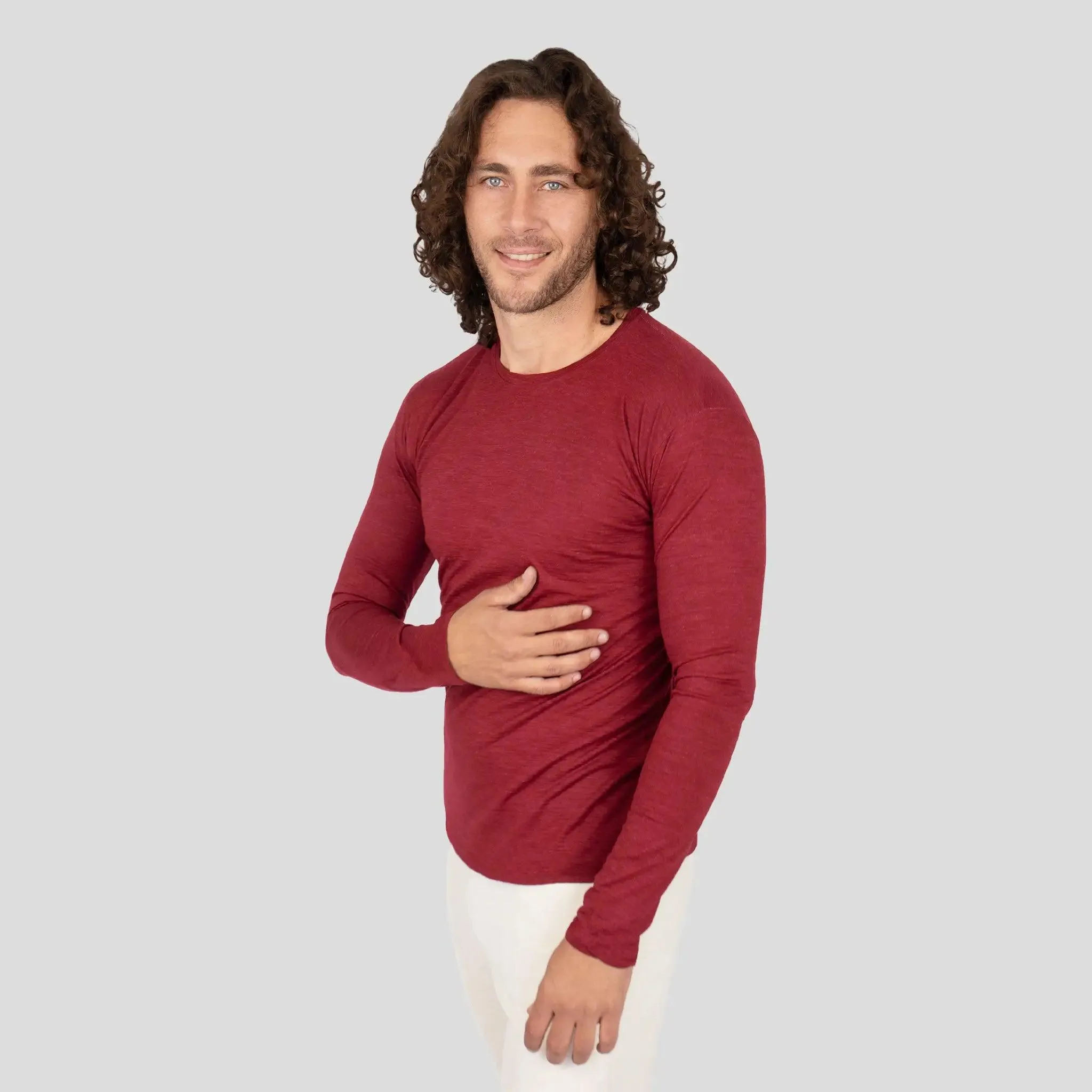 7 Pack - Men's Alpaca Wool Long Sleeve Shirts: 160 Ultralight