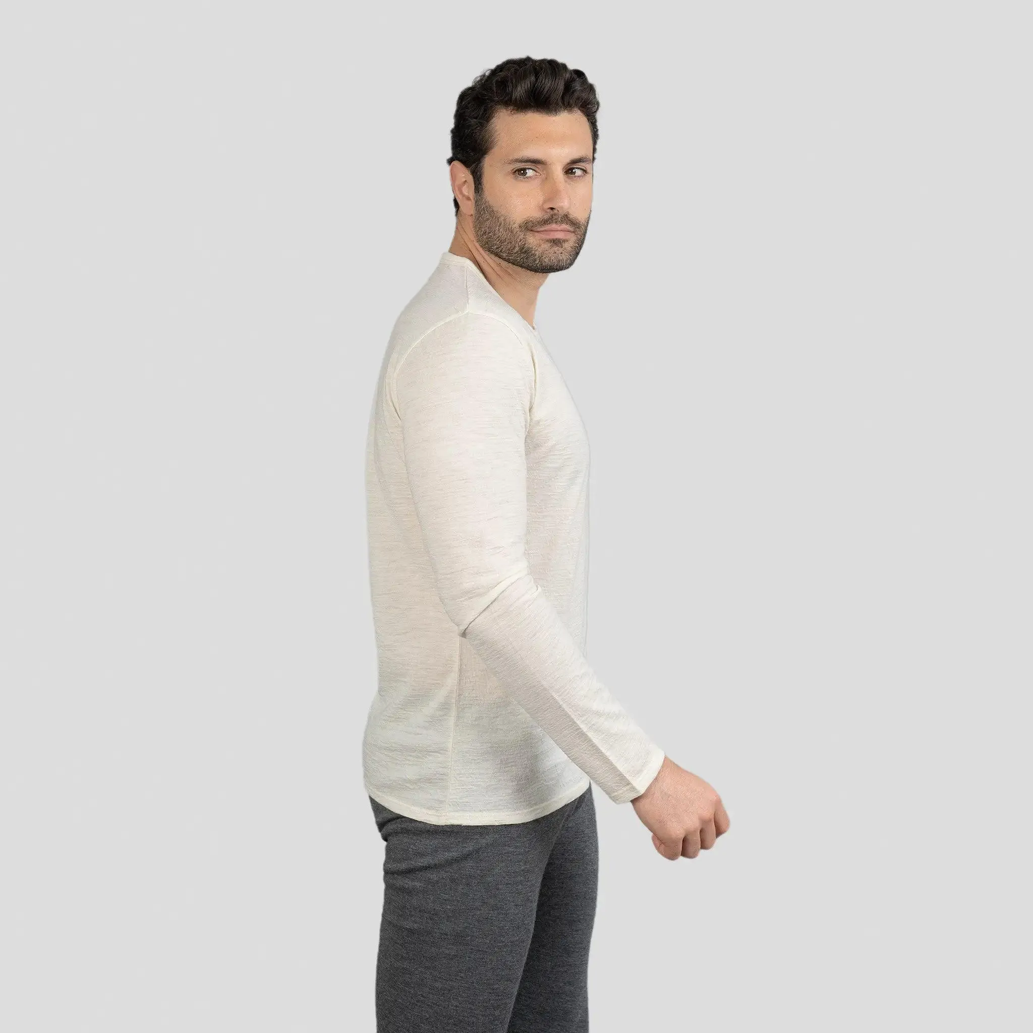 7 Pack - Men's Alpaca Wool Long Sleeve Shirts: 160 Ultralight