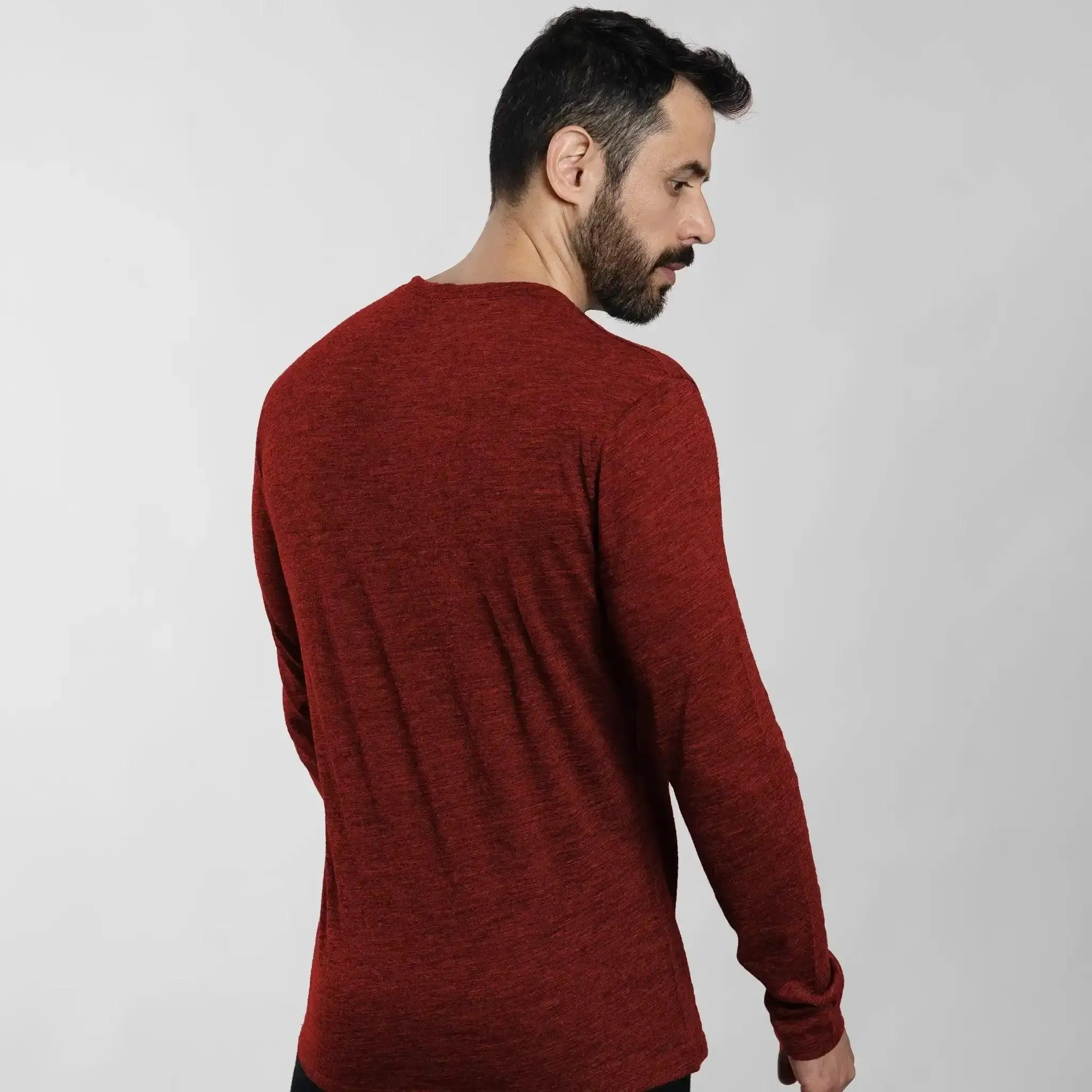 9 Pack - Men's Alpaca Wool Long Sleeve Shirts: 160 Ultralight