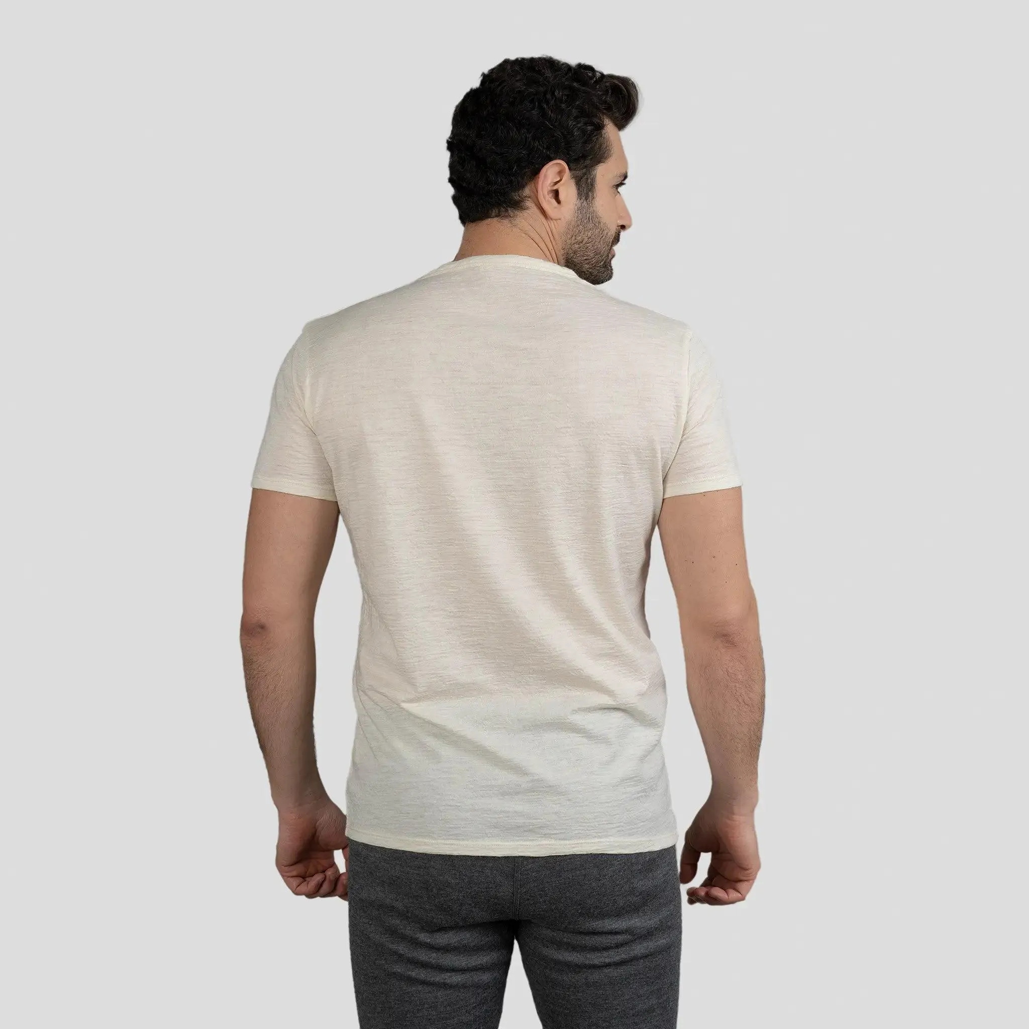 9 Pack - Men's Alpaca Wool V-Neck T-Shirts: 160 Ultralight