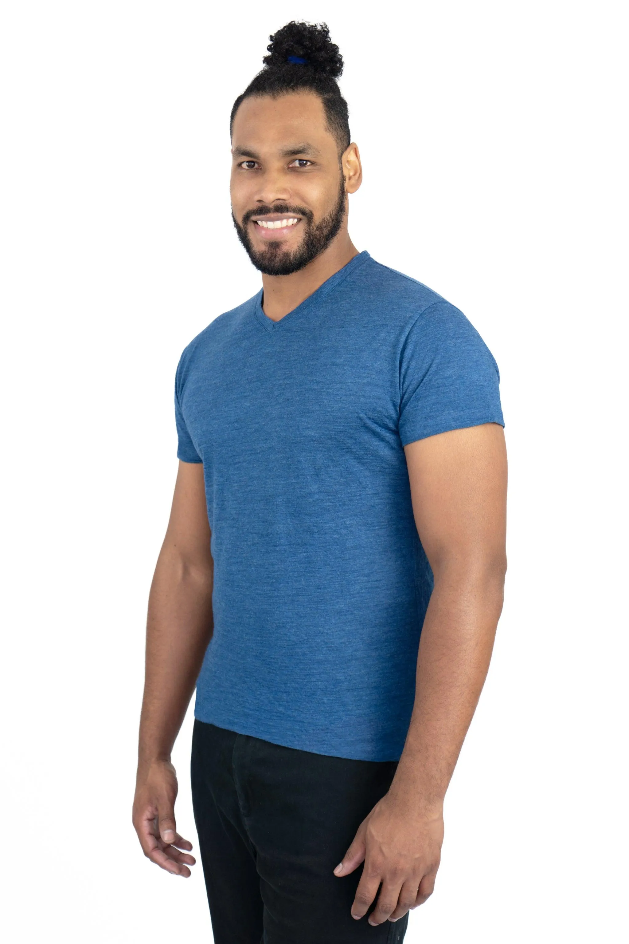 9 Pack - Men's Alpaca Wool V-Neck T-Shirts: 160 Ultralight