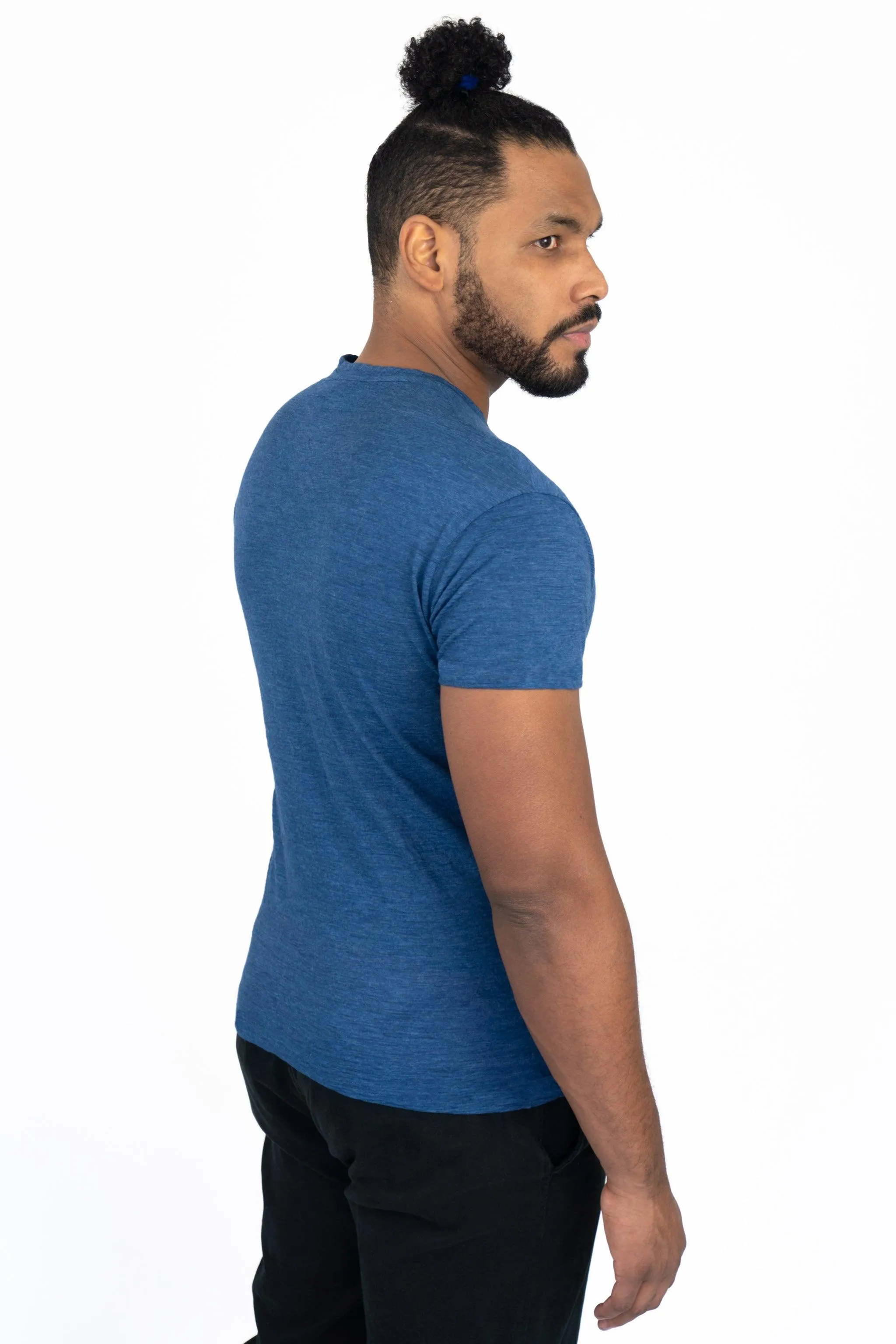 9 Pack - Men's Alpaca Wool V-Neck T-Shirts: 160 Ultralight