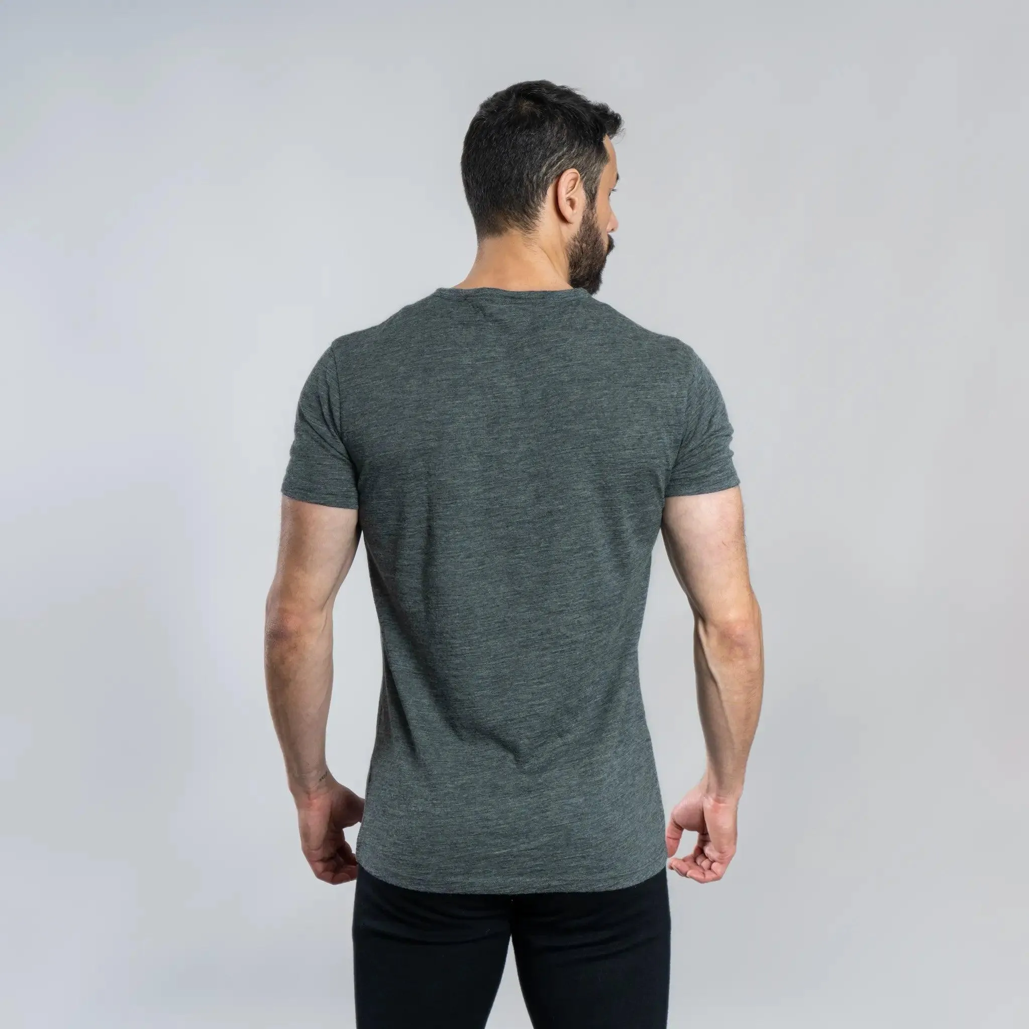 9 Pack - Men's Alpaca Wool V-Neck T-Shirts: 160 Ultralight