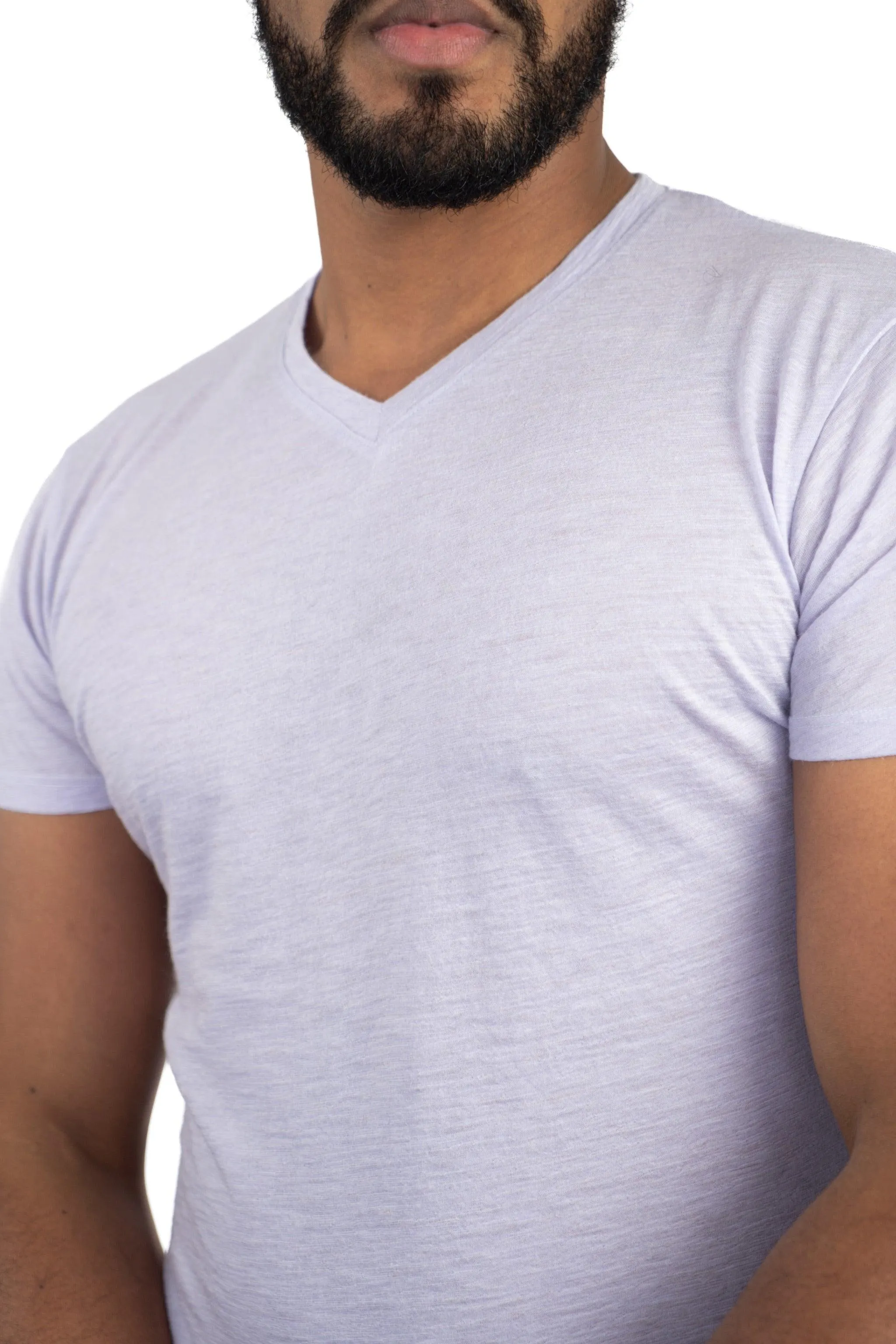 9 Pack - Men's Alpaca Wool V-Neck T-Shirts: 160 Ultralight