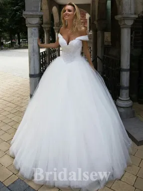 A-line Elegant Tulle Plus Size Vintage Dream Beach Long Wedding Dresses WD528