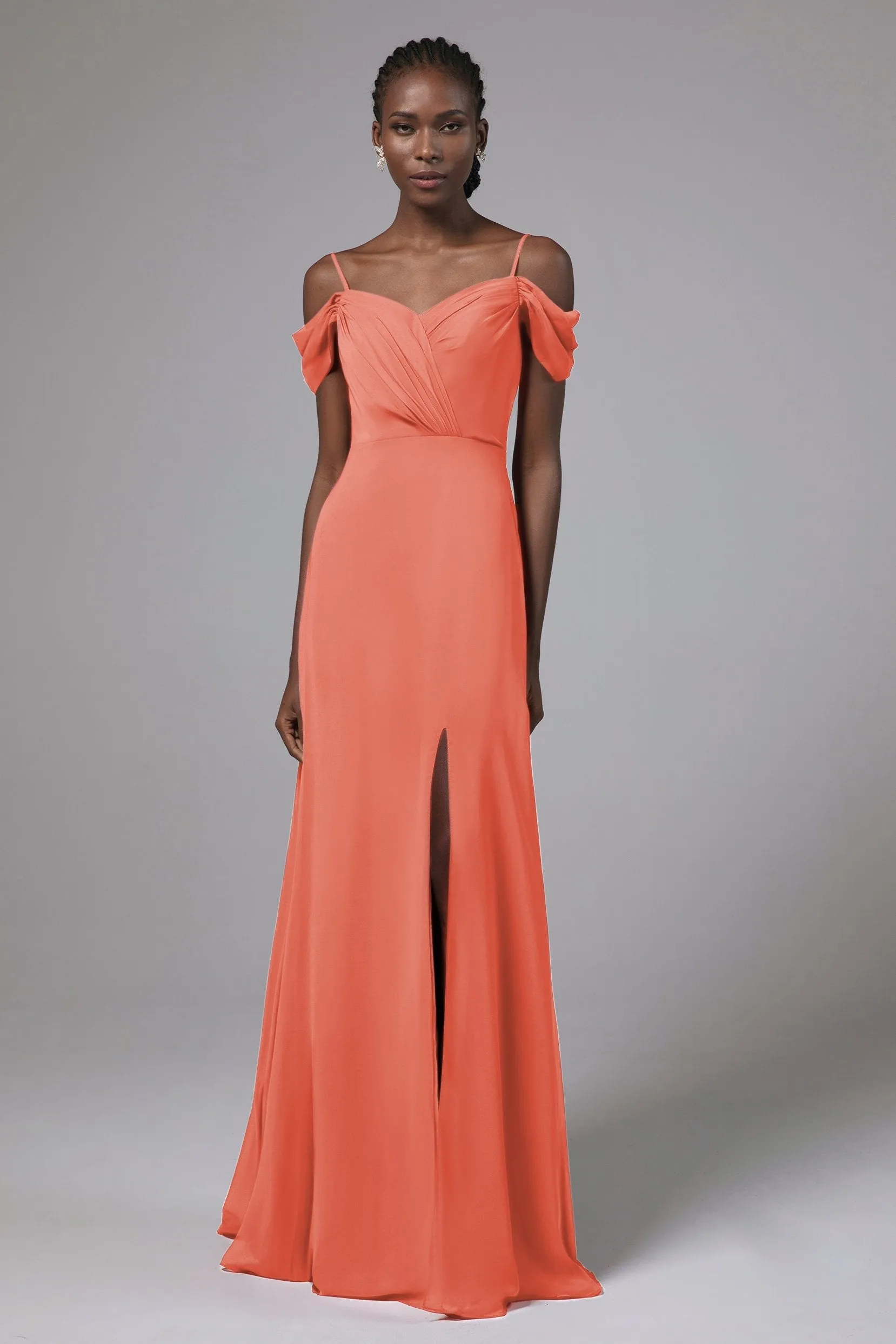 A-Line Floor Length Chiffon Bridesmaid Dress Formal Dresses CB0412