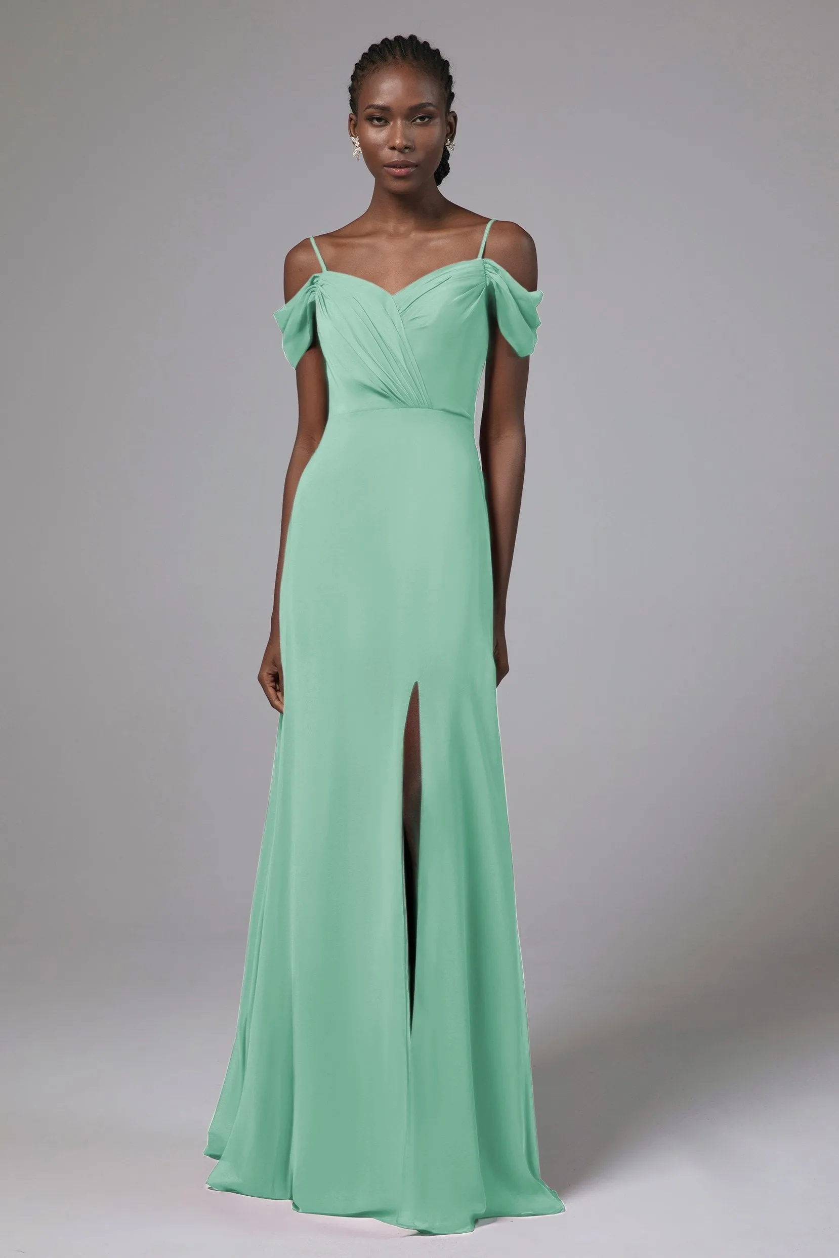 A-Line Floor Length Chiffon Bridesmaid Dress Formal Dresses CB0412