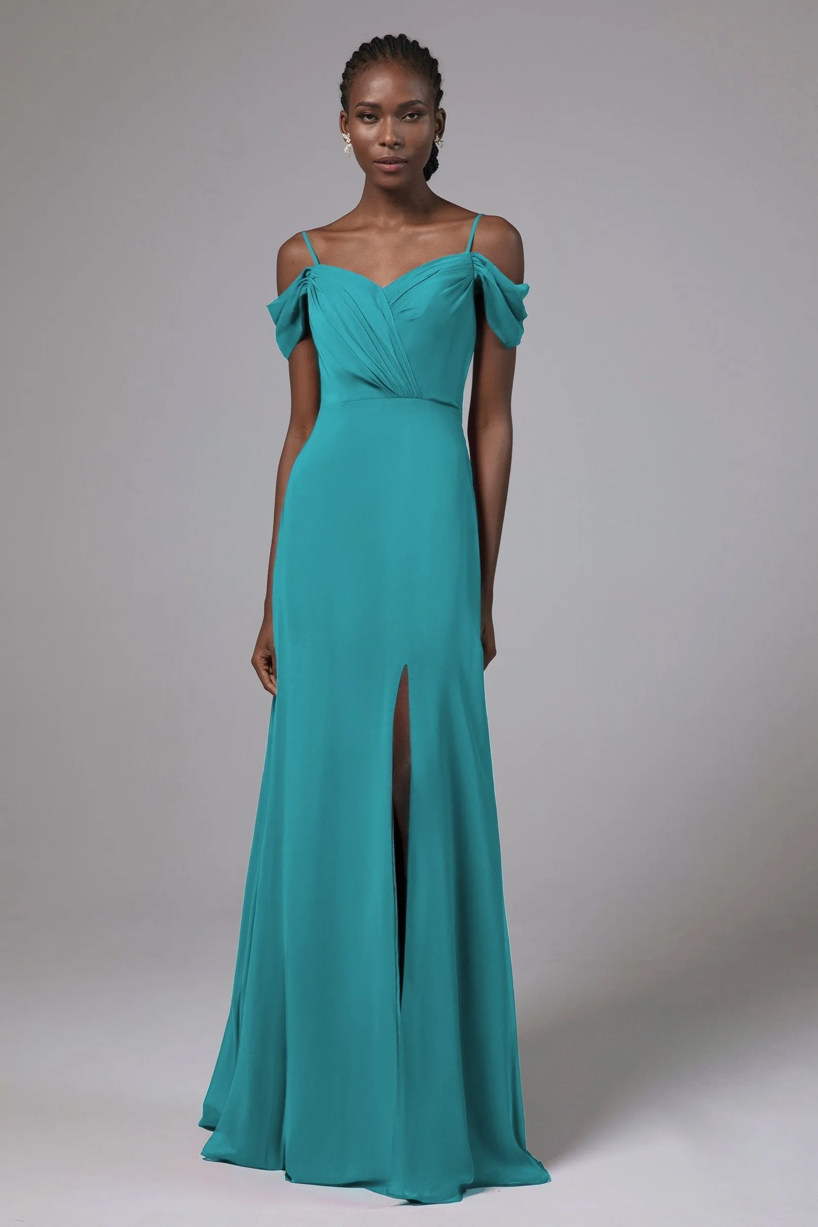 A-Line Floor Length Chiffon Bridesmaid Dress Formal Dresses CB0412