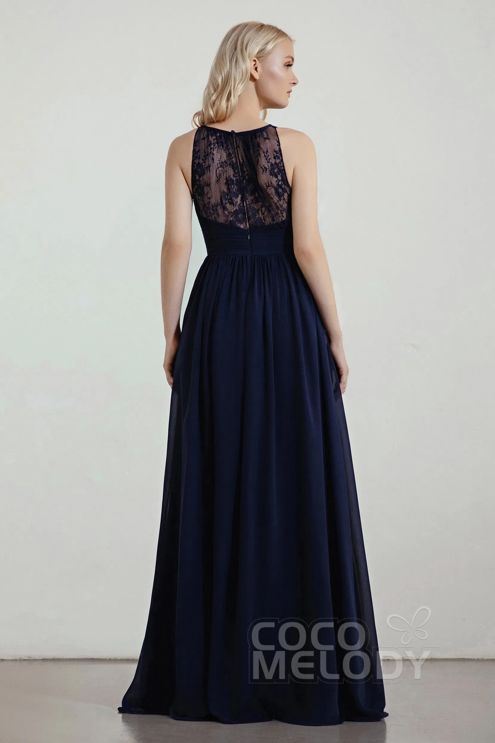 A-Line Floor Length Chiffon/Lace Bridesmaid Dress Formal Dresses CB0440