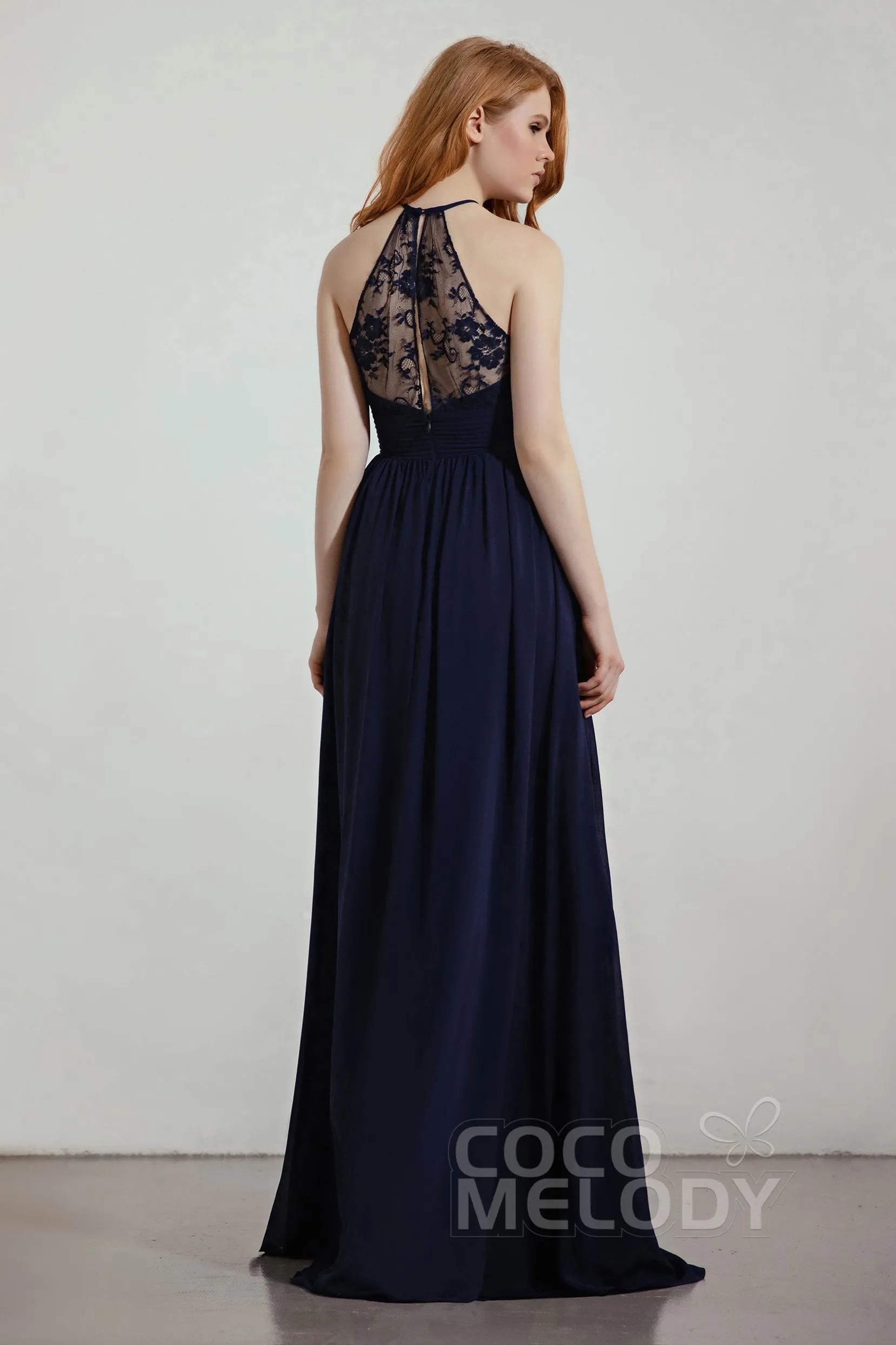 A-Line Floor Length Chiffon/Lace Bridesmaid Dress Formal Dresses CB0442