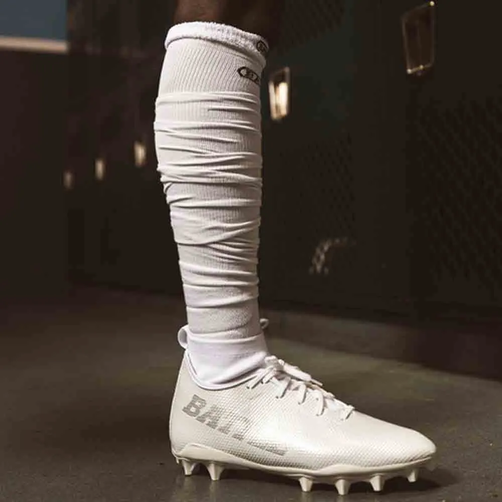 Adult White Long Football Socks