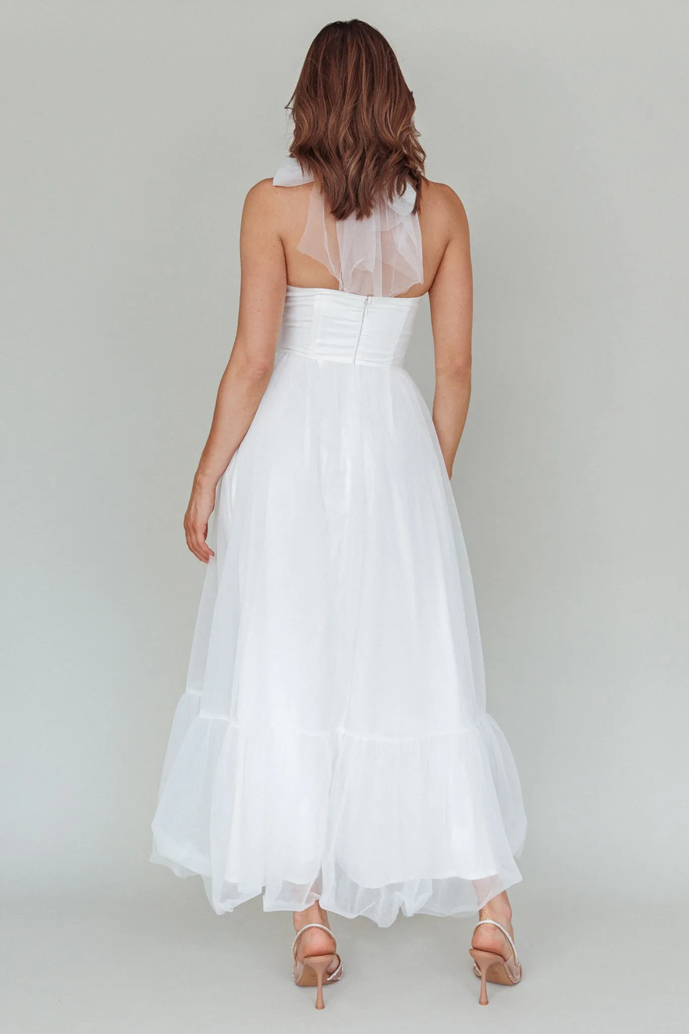 Alegria Tulle Maxi Dress White