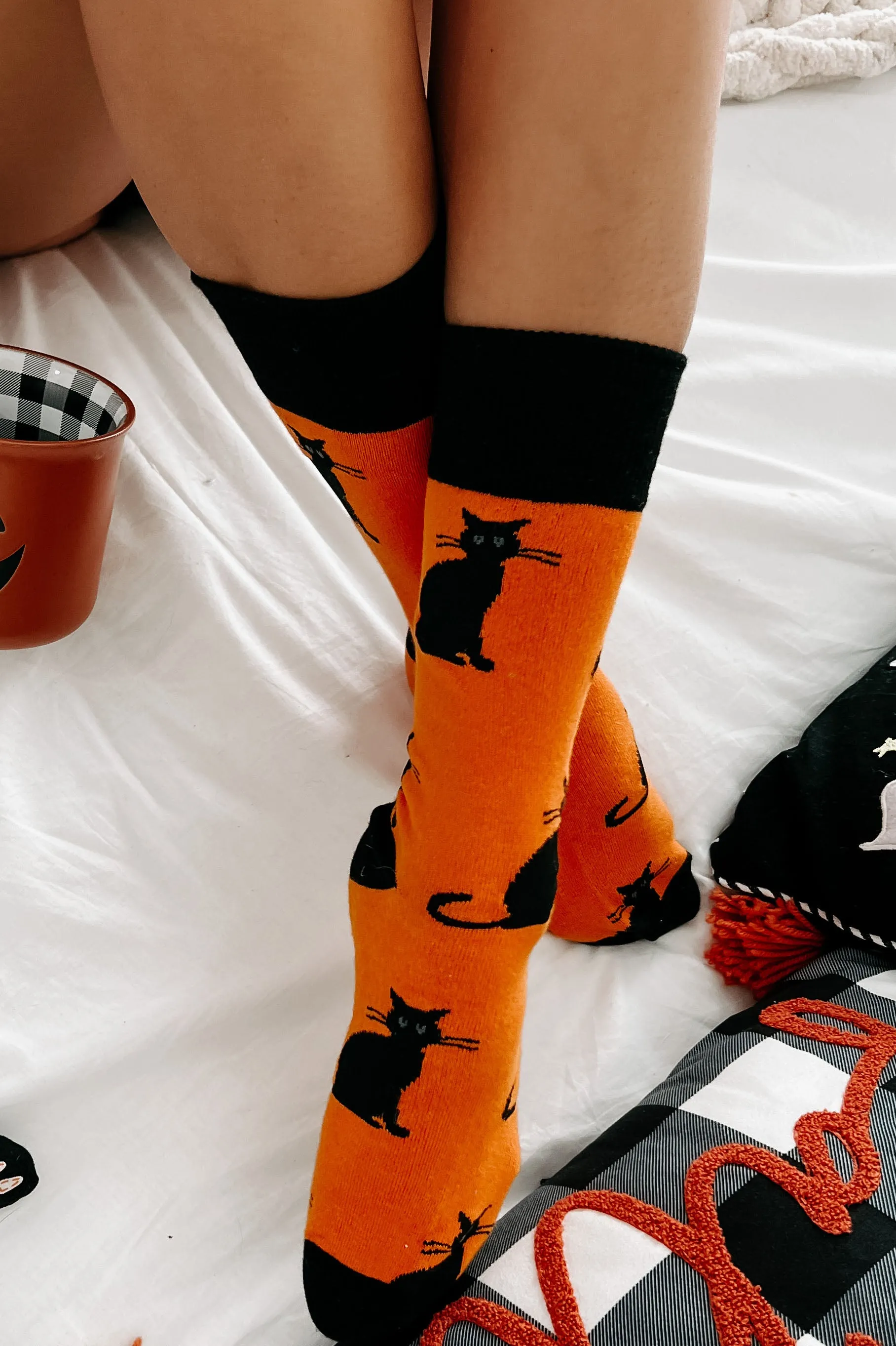 Always Watching Halloween Novelty Socks (Orange)