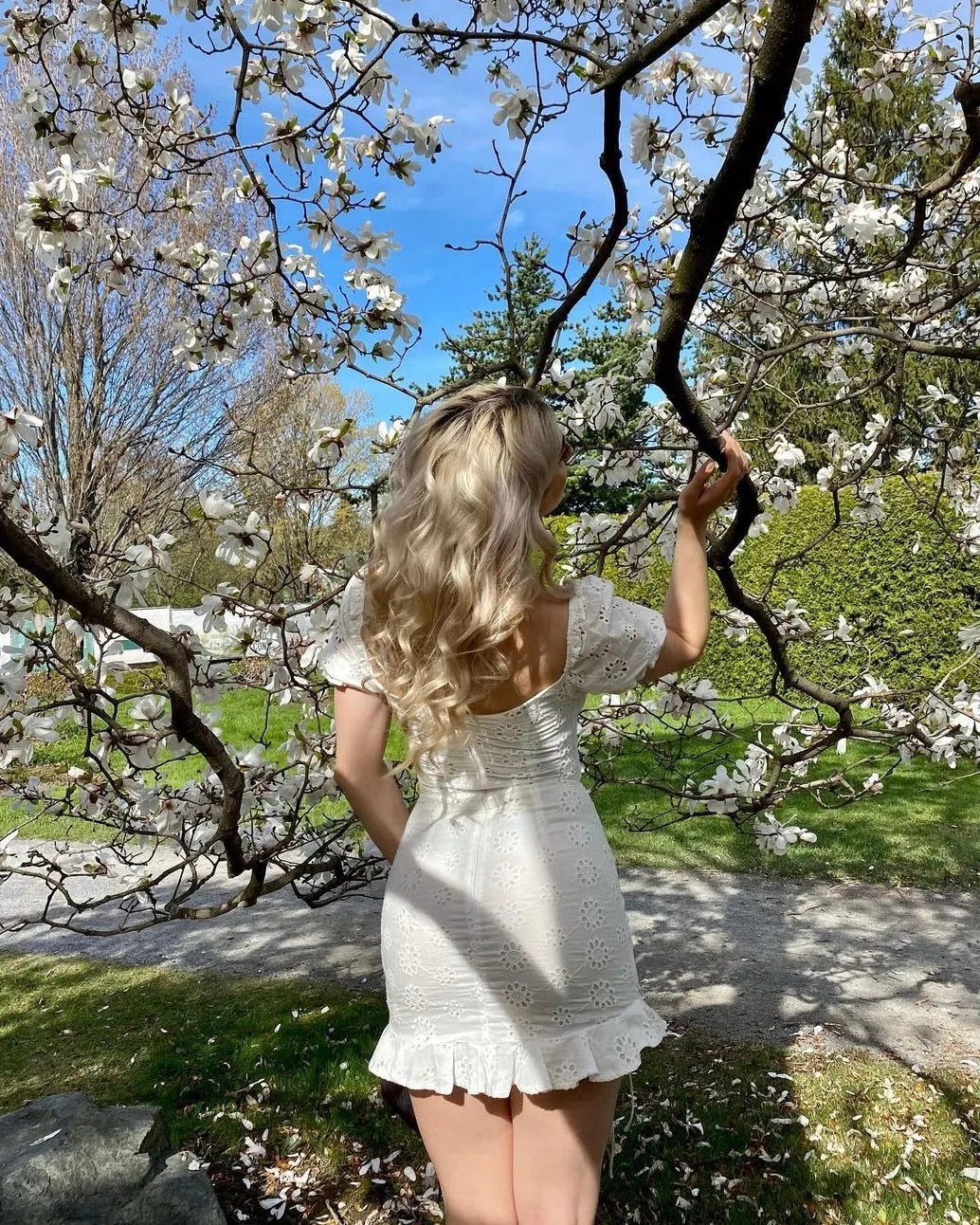 Amelia Floral Mini Dress - White