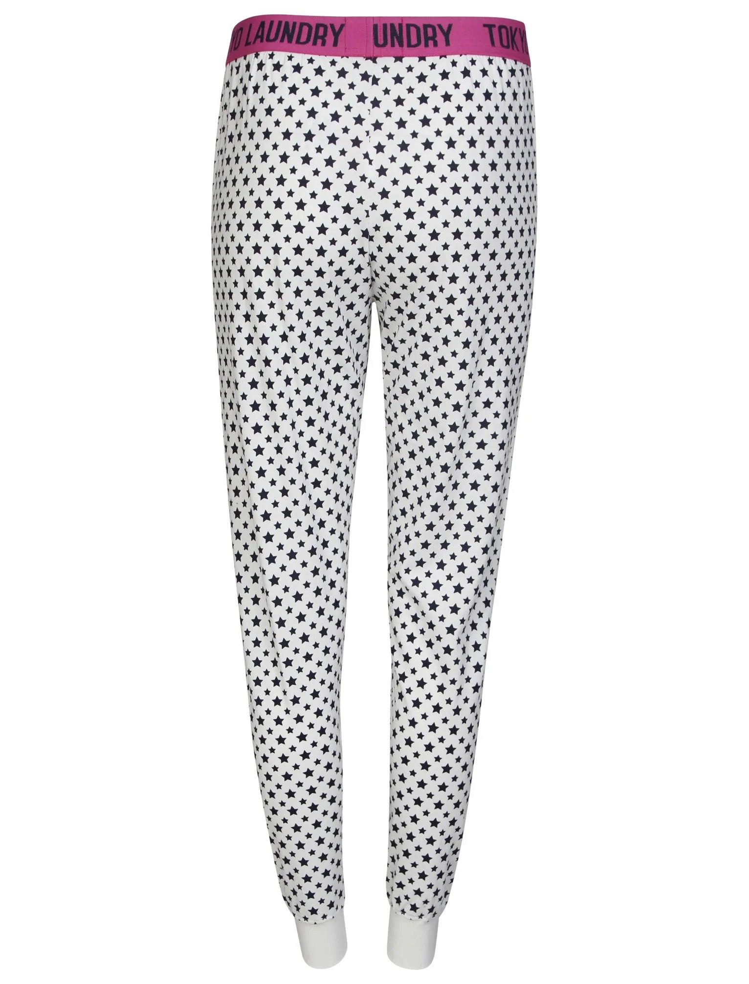 Amelie Star Print Cotton Lounge Pants in White - Tokyo Laundry