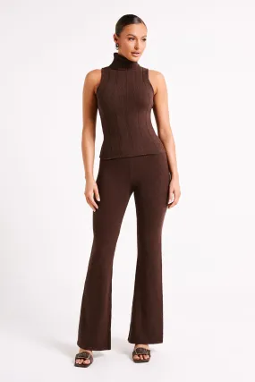 Angelina Knit Pants - Chocolate