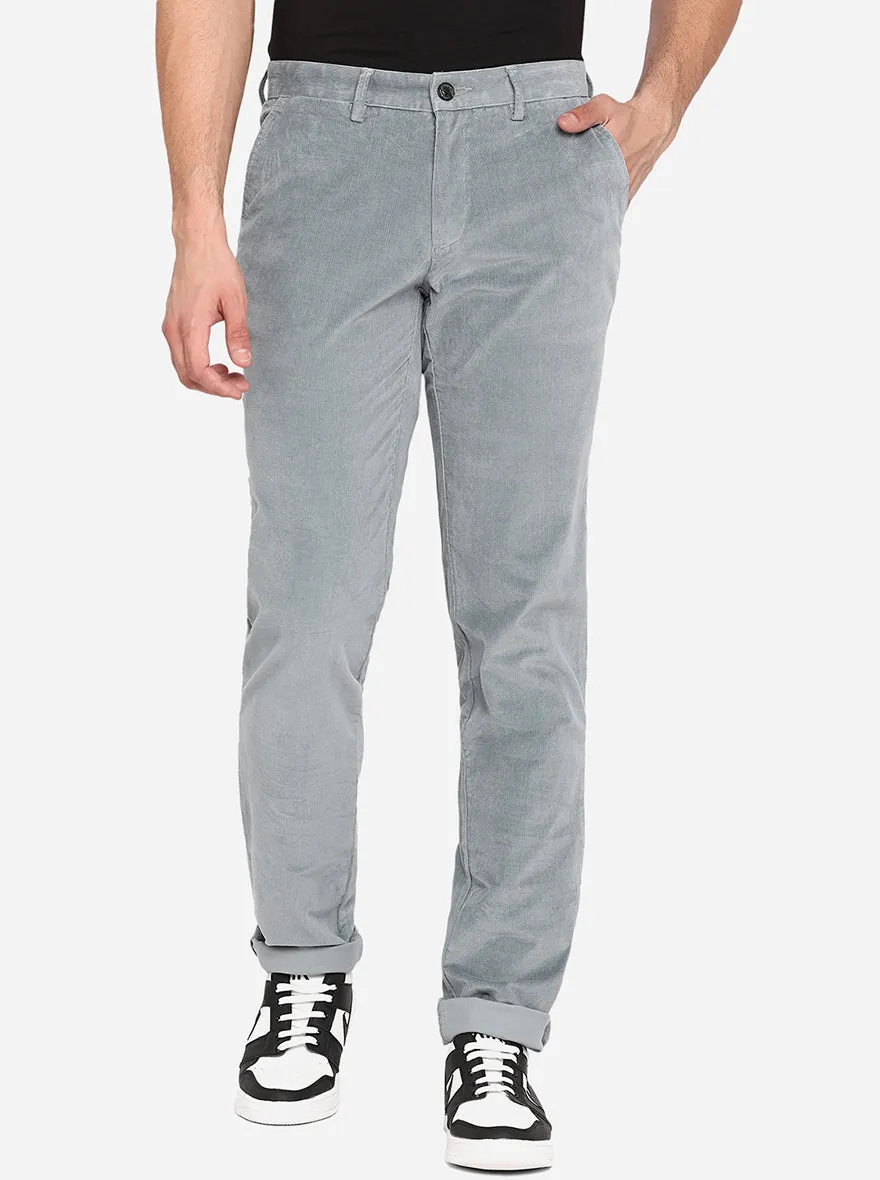 Ash Grey Solid Uno Fit Casual Trouser | JadeBlue