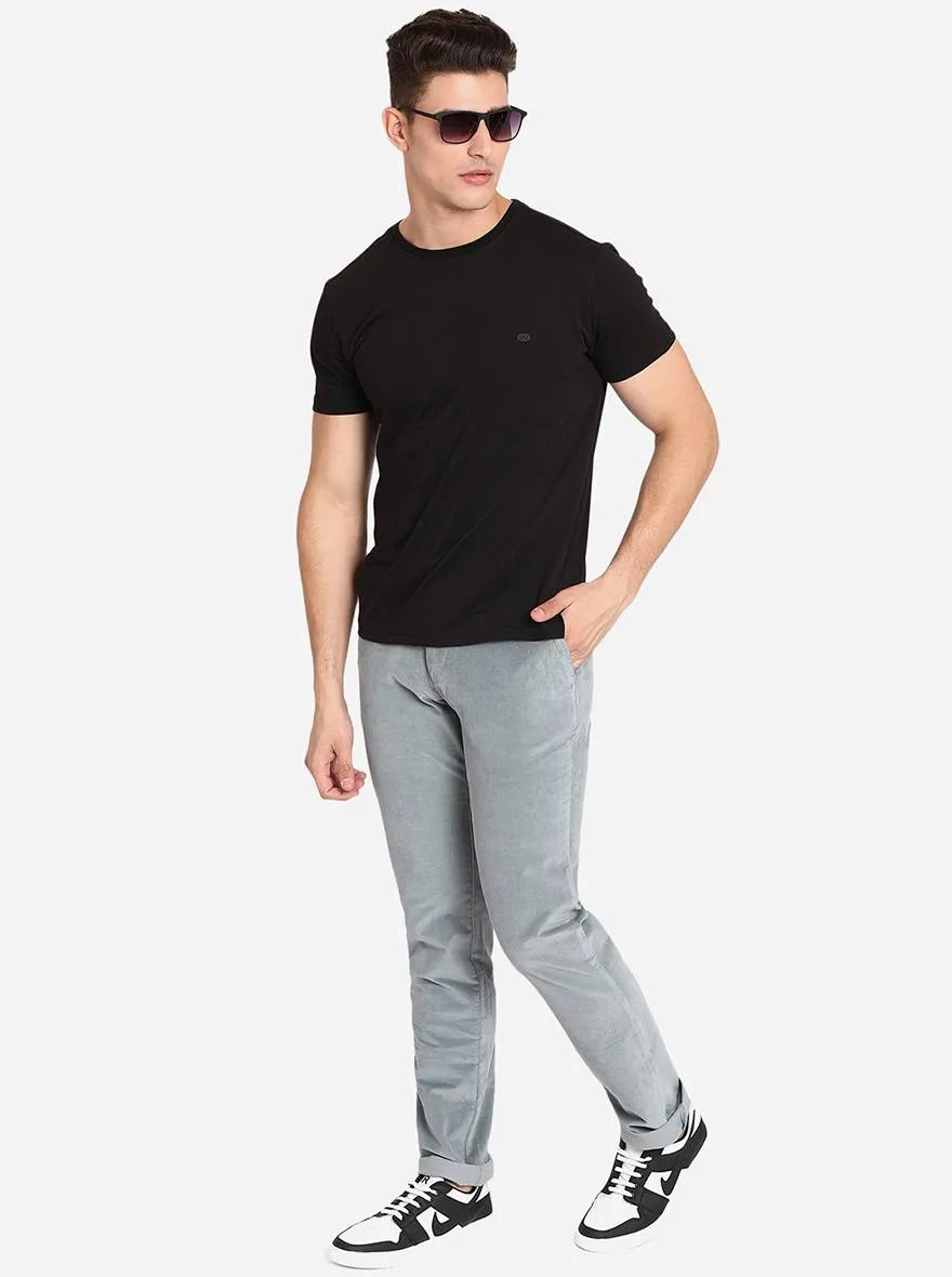 Ash Grey Solid Uno Fit Casual Trouser | JadeBlue