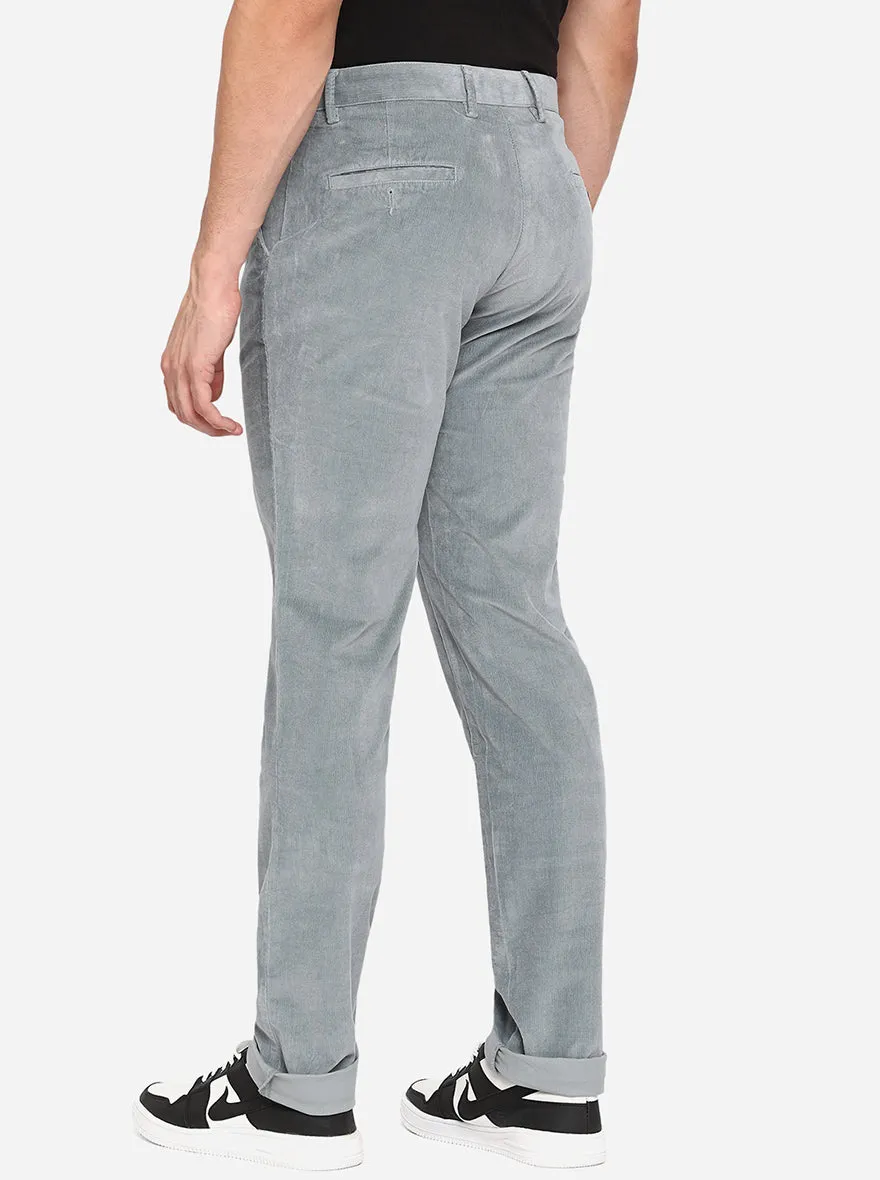 Ash Grey Solid Uno Fit Casual Trouser | JadeBlue