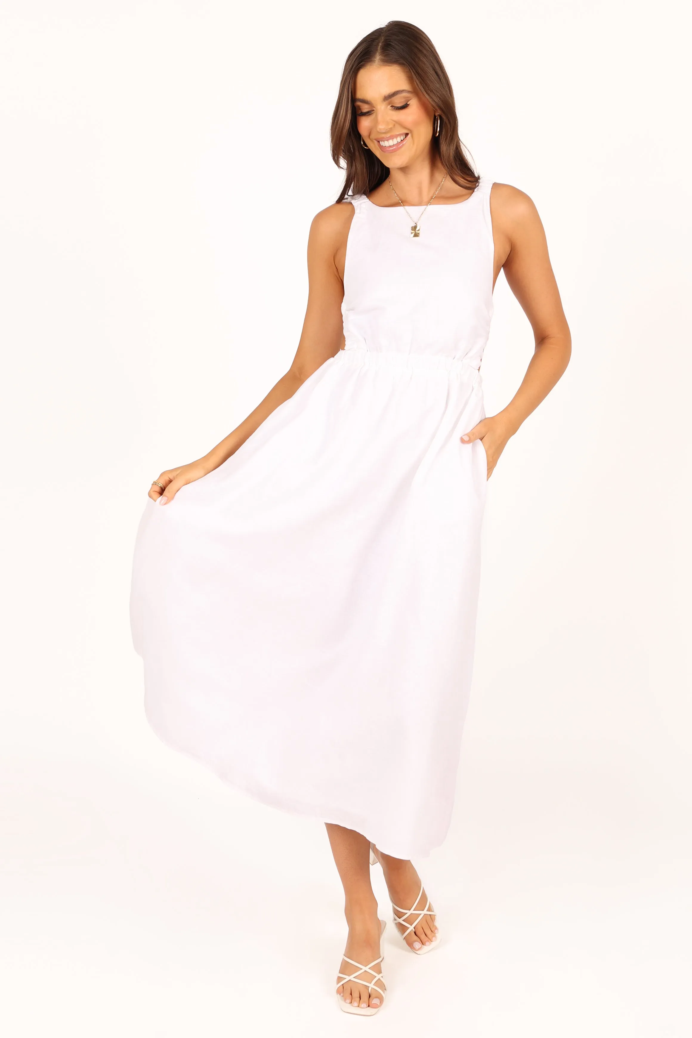 Aubrey Cutout Midi Dress - White