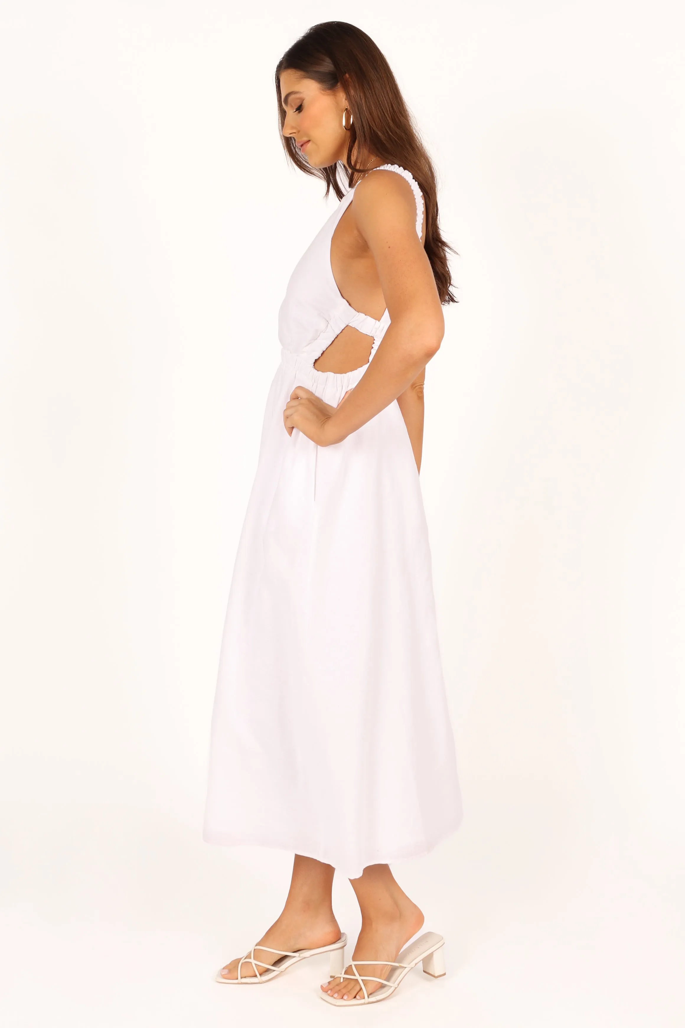 Aubrey Cutout Midi Dress - White