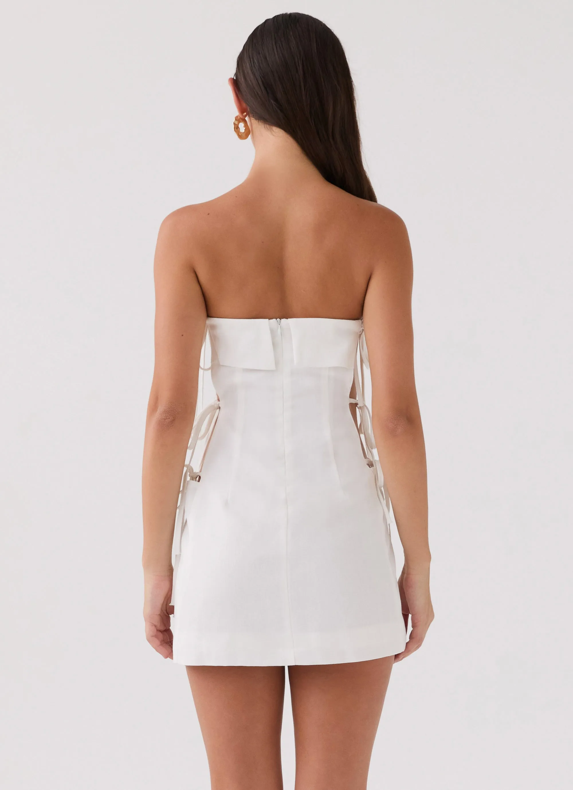 Aura Tie Tube Dress - White