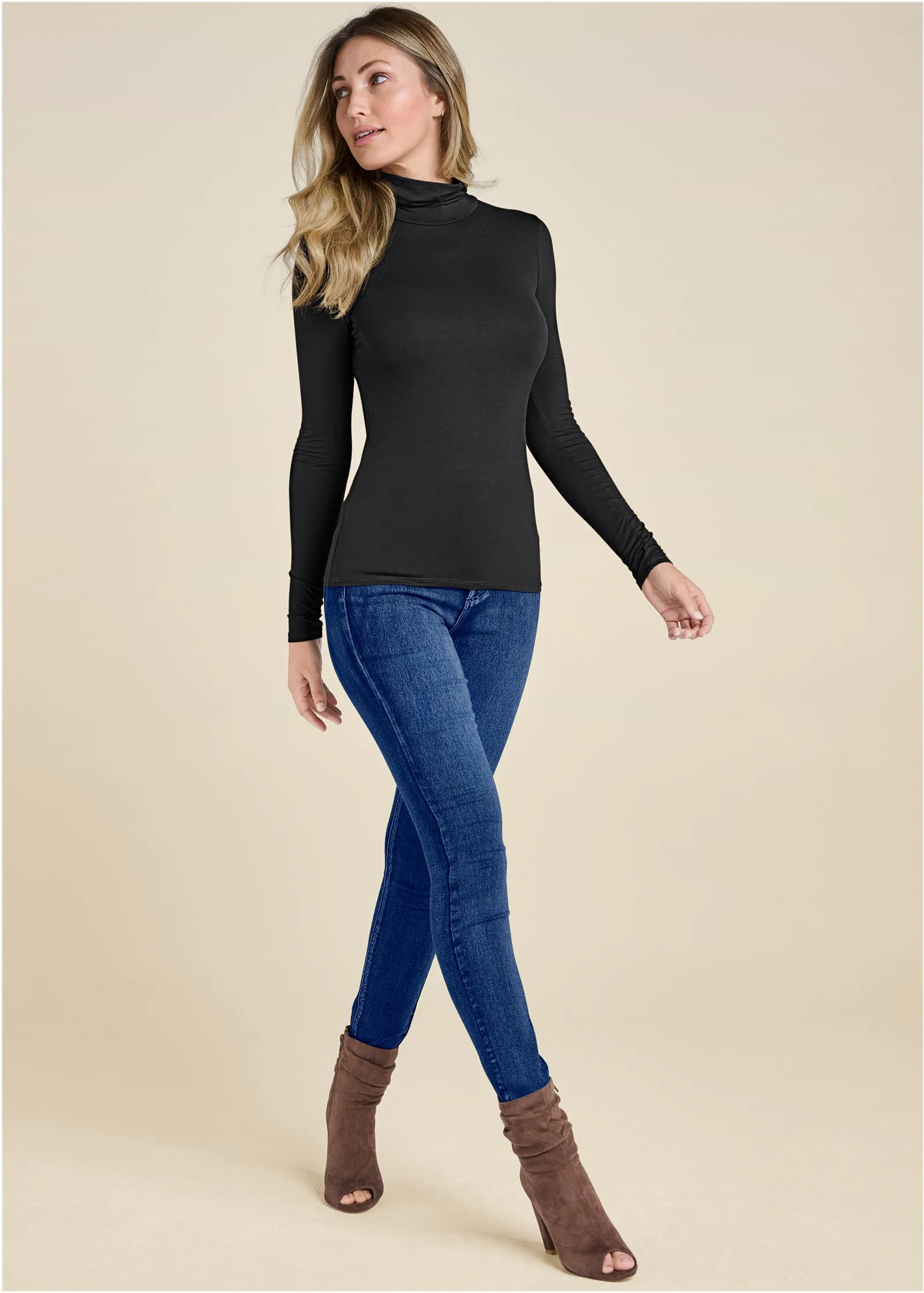 Black Casual Top with Back Cut-Out Design