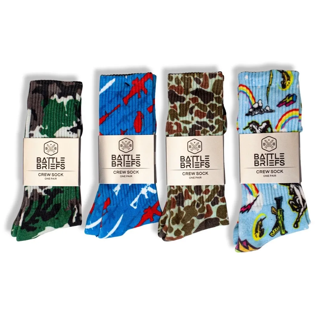 Battle Briefs Socks Unicorn