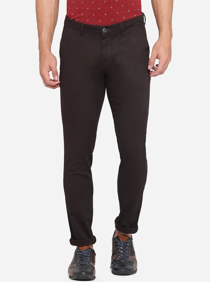 Black Dobby Neo Fit Casual Trouser | Greenfibre