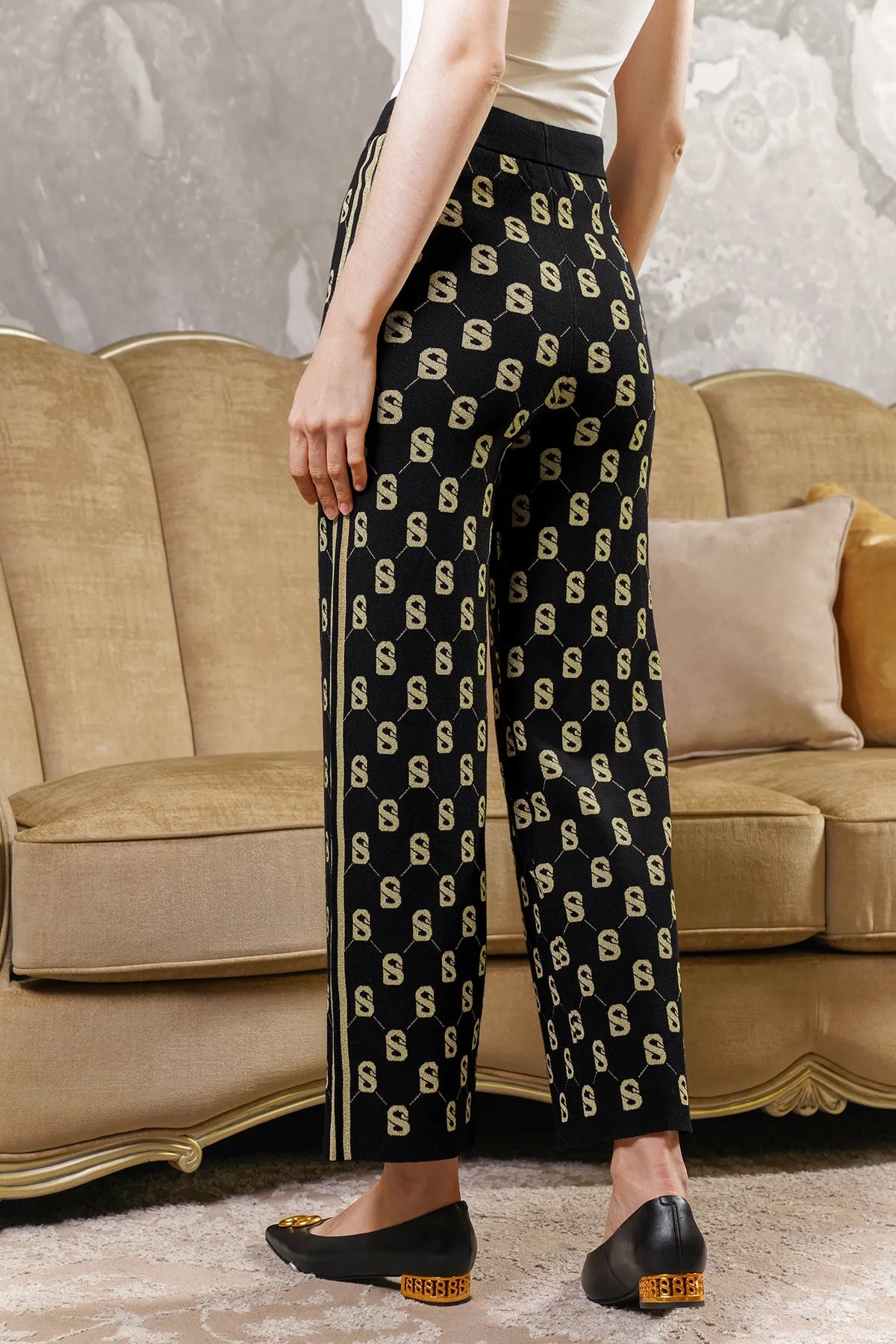 Blair Monogram Pants - Black