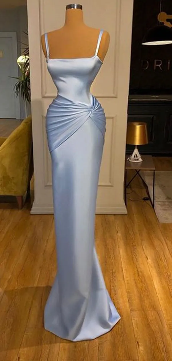 Blue Unique Stylish Custom Sexy Mermaid Formal Party Long Evening Prom Dresses PD1075