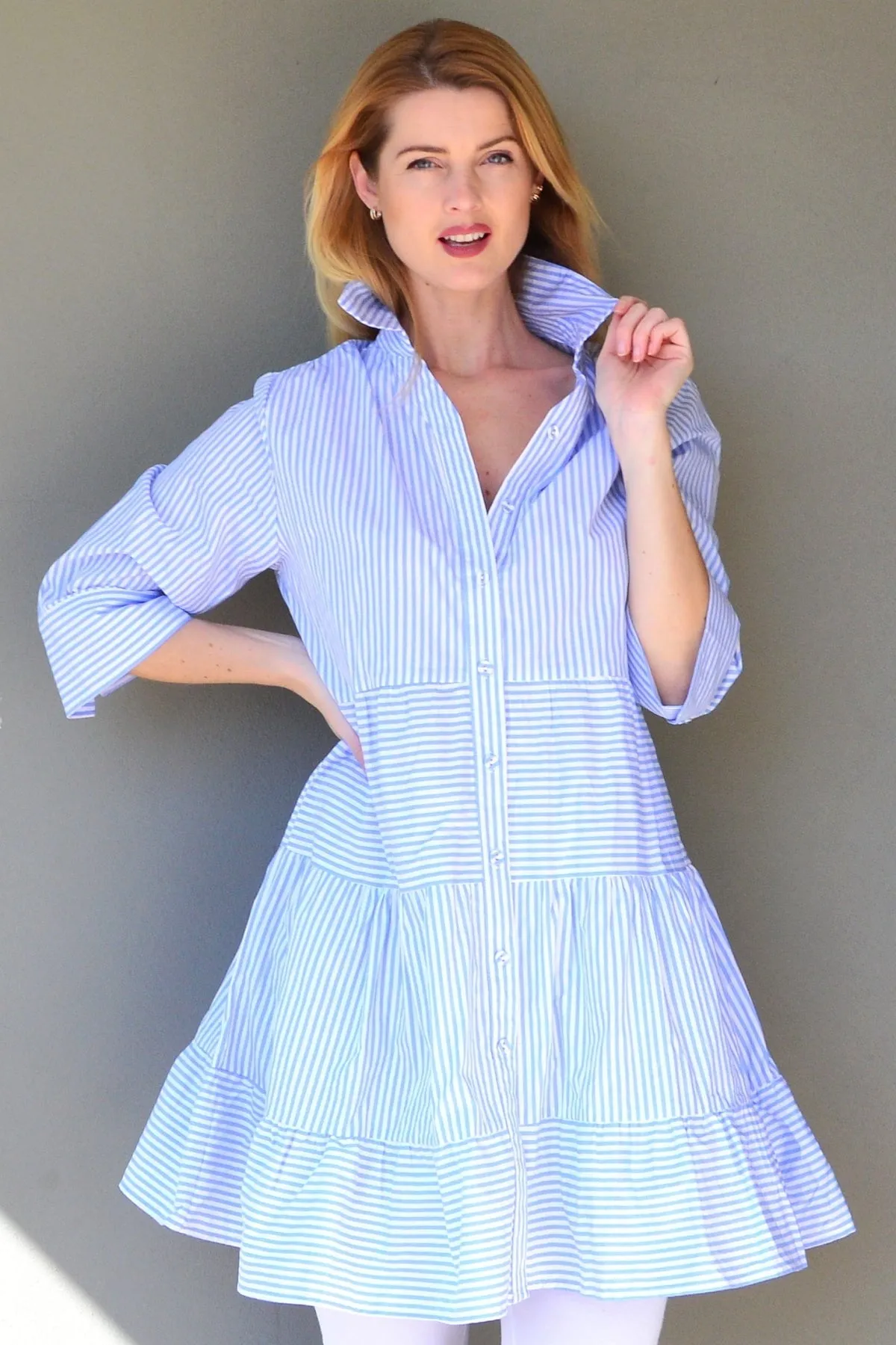 Blue White Striped Tunic Dress