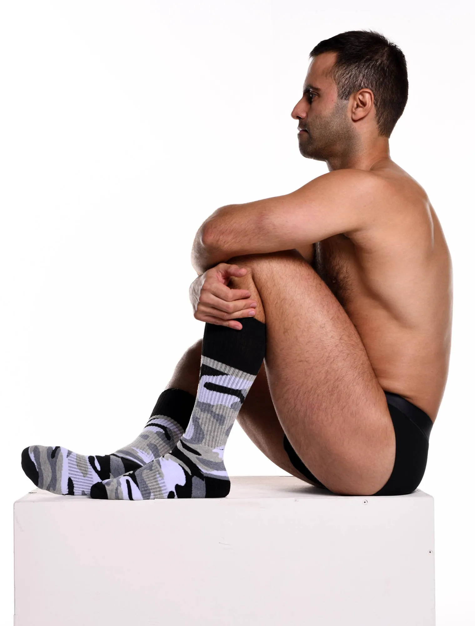 Box Sports Socks - Greyscale Camo