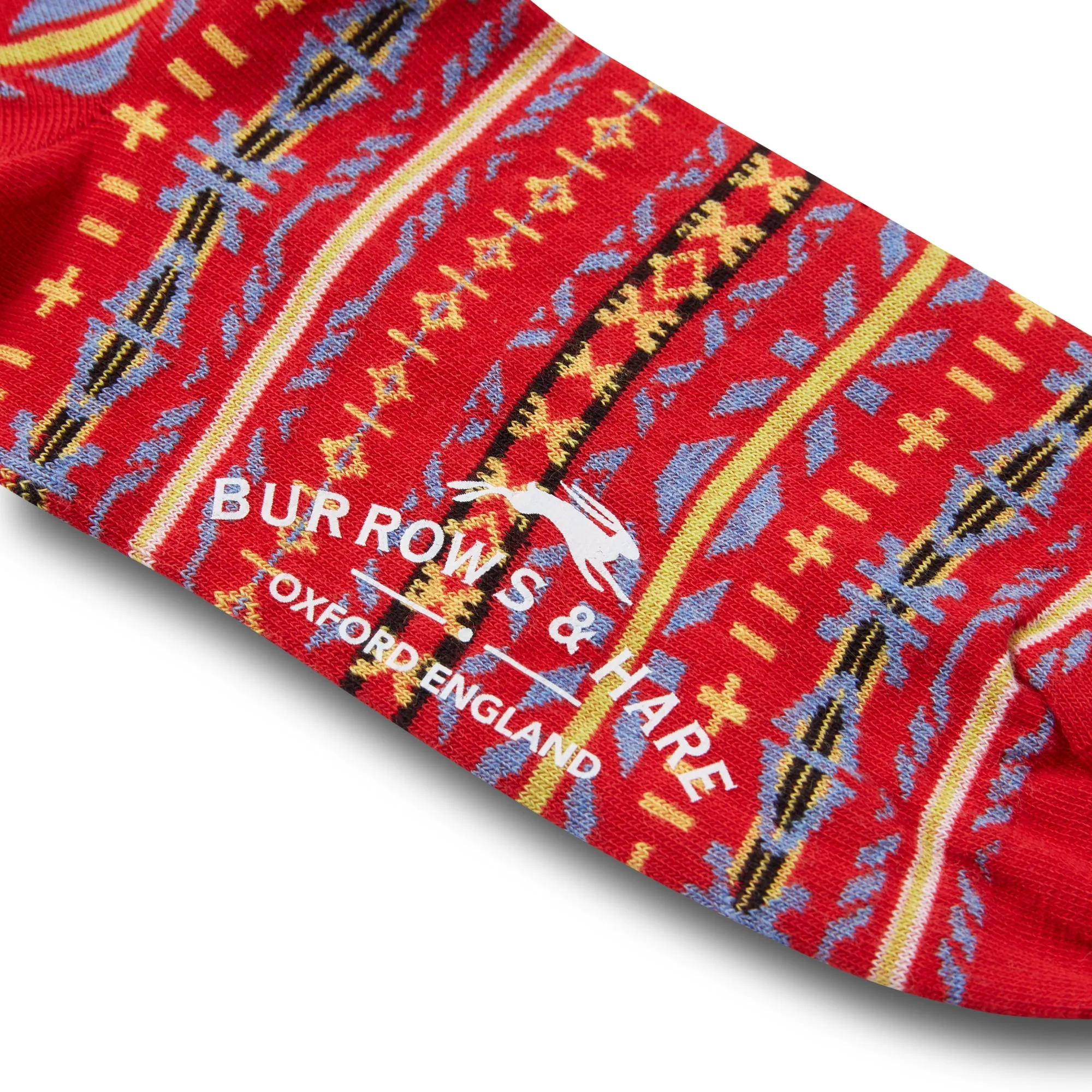 Burrows & Hare Fairisle Socks - Red