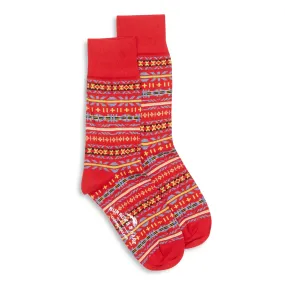 Burrows & Hare Fairisle Socks - Red