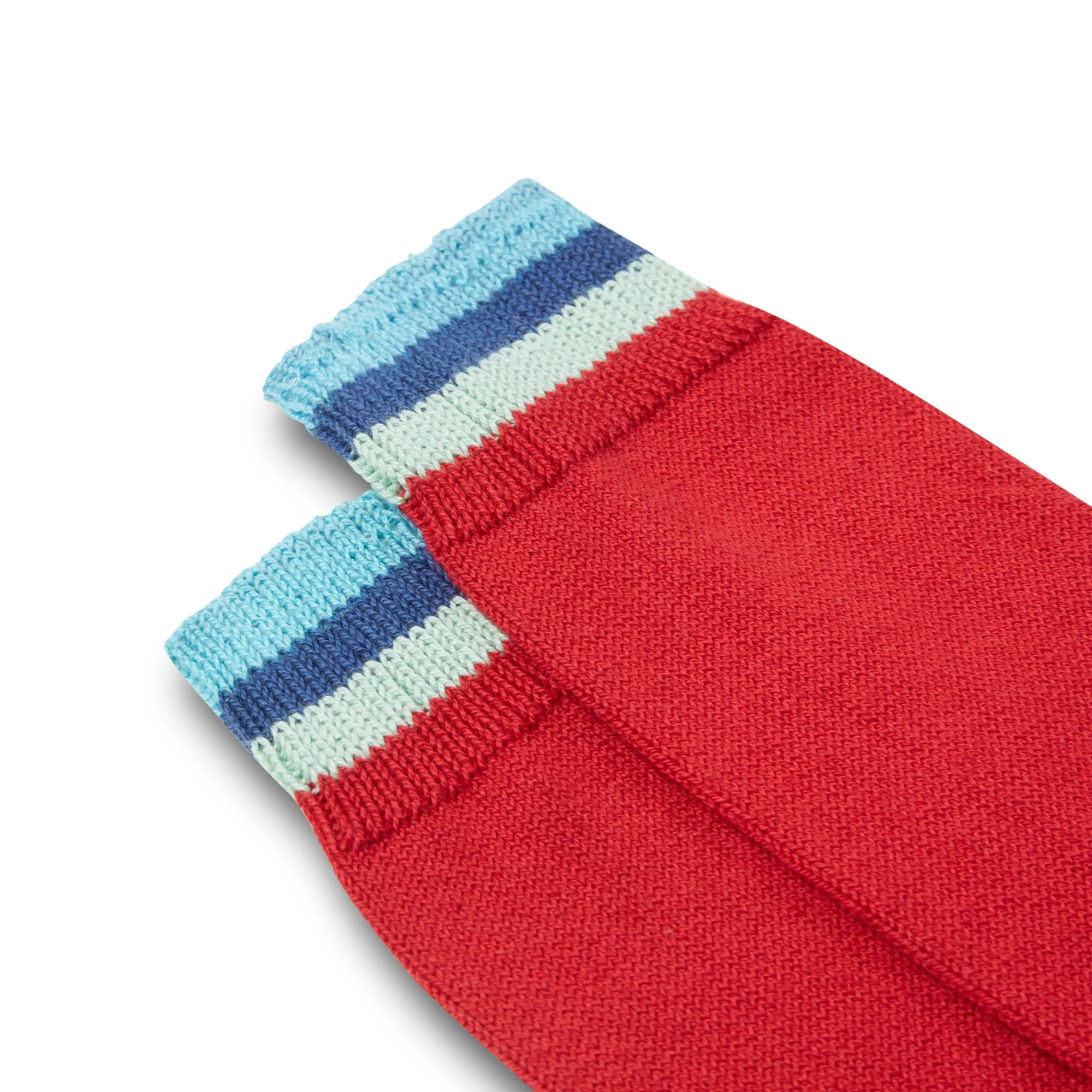 Burrows & Hare Stripe Cuff Socks - Red