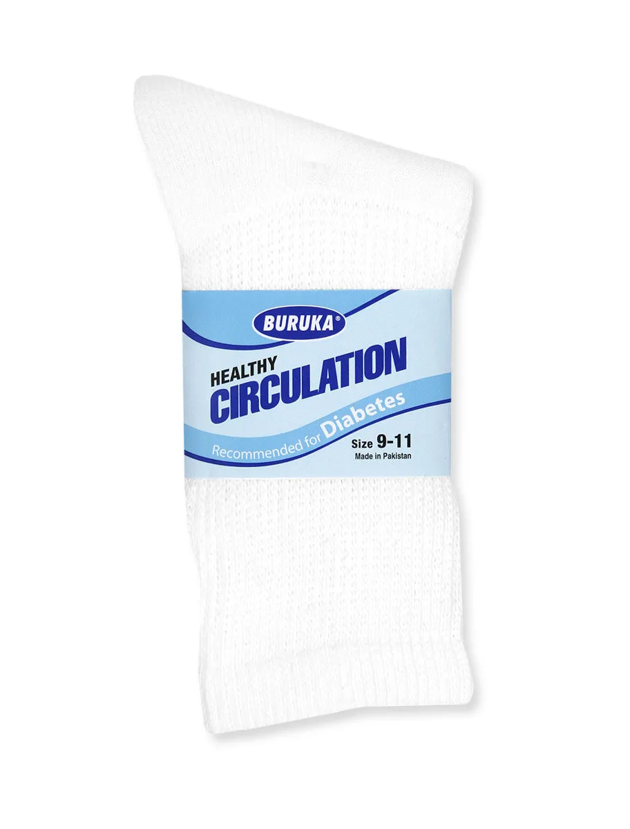 BURUKA CREW DIABETIC SOCKS (BK175D_WHITE)