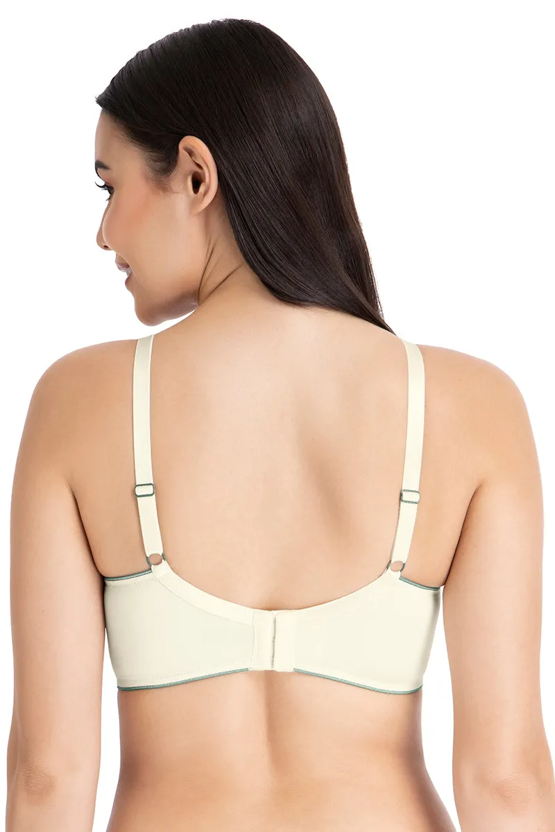 Casual Chic Solid Padded Non-Wired T-Shirt Bra - Whitesmoke-Cedar